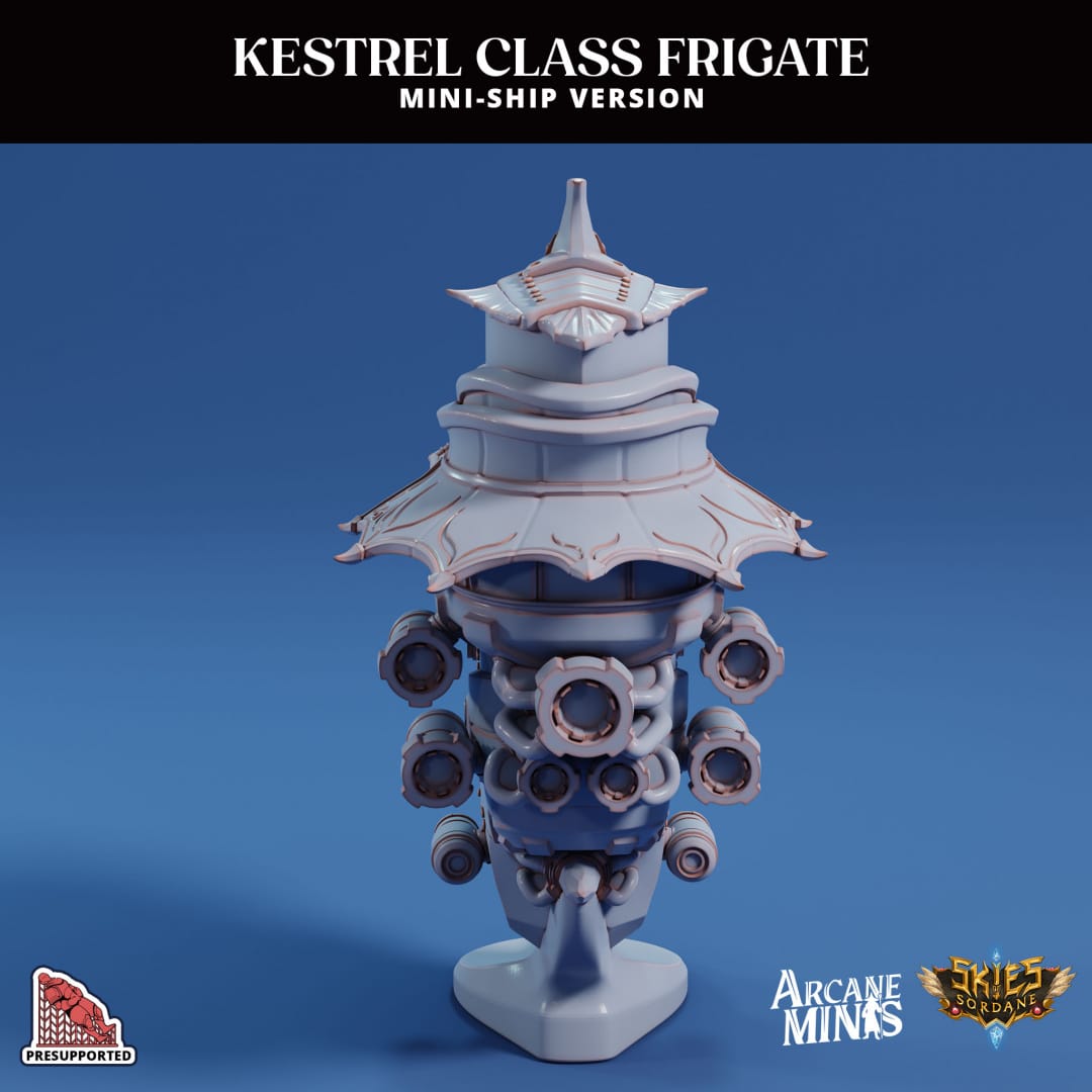 3D Printed Sordane Publishing Arcane Minis Mini Ship - Kestrel Frigate - 3D Printing Boss 