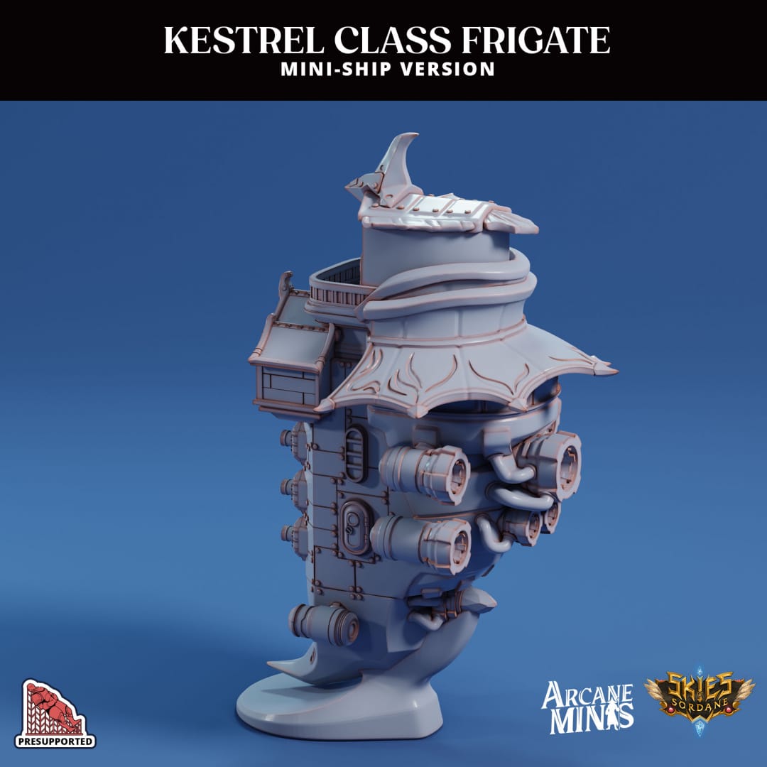 3D Printed Sordane Publishing Arcane Minis Mini Ship - Kestrel Frigate - 3D Printing Boss 