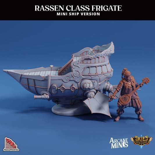 3D Printed Sordane Publishing Arcane Minis Mini Ship - Rassen Assault Frigate 28 32mm D&D - 3D Printing Boss 