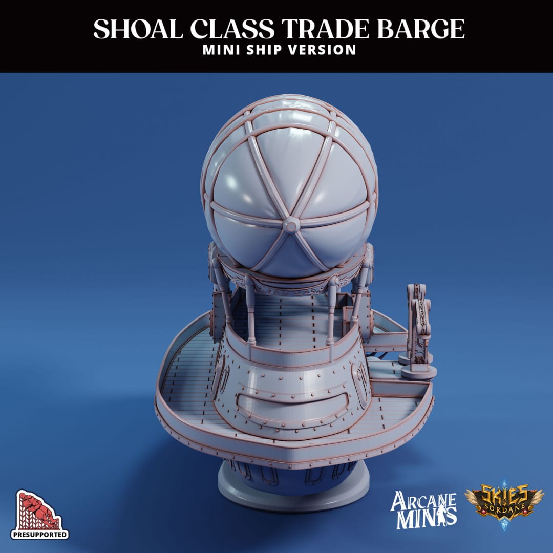 3D Printed Sordane Publishing Arcane Minis Mini Ship - Shoal Trade Barge 28 32mm D&D - 3D Printing Boss 