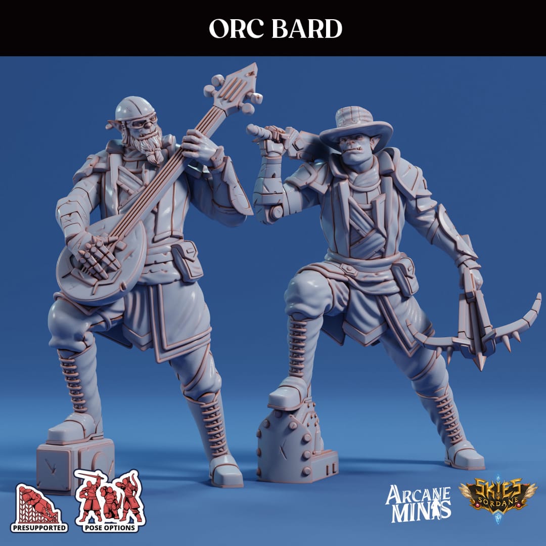 3D Printed Sordane Publishing Arcane Minis Orc Bard Scrapper Pirates Set 28 32mm D&D - 3D Printing Boss 