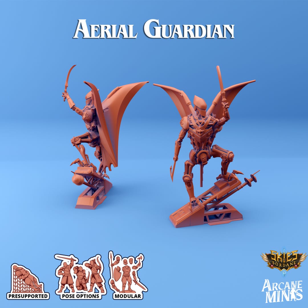 3D Printed Sordane Publishing Arcane Minis Shard Guardians Aerial Set Shard Guardian Set 28 32mm D&D - 3D Printing Boss 
