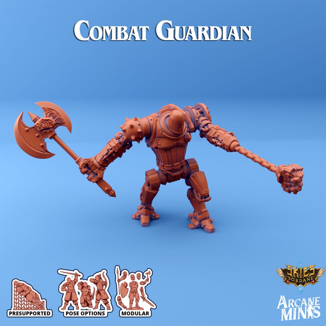 3D Printed Sordane Publishing Arcane Minis Shard Guardians Combat Set Shard Guardian Set 28 32mm D&D - 3D Printing Boss 