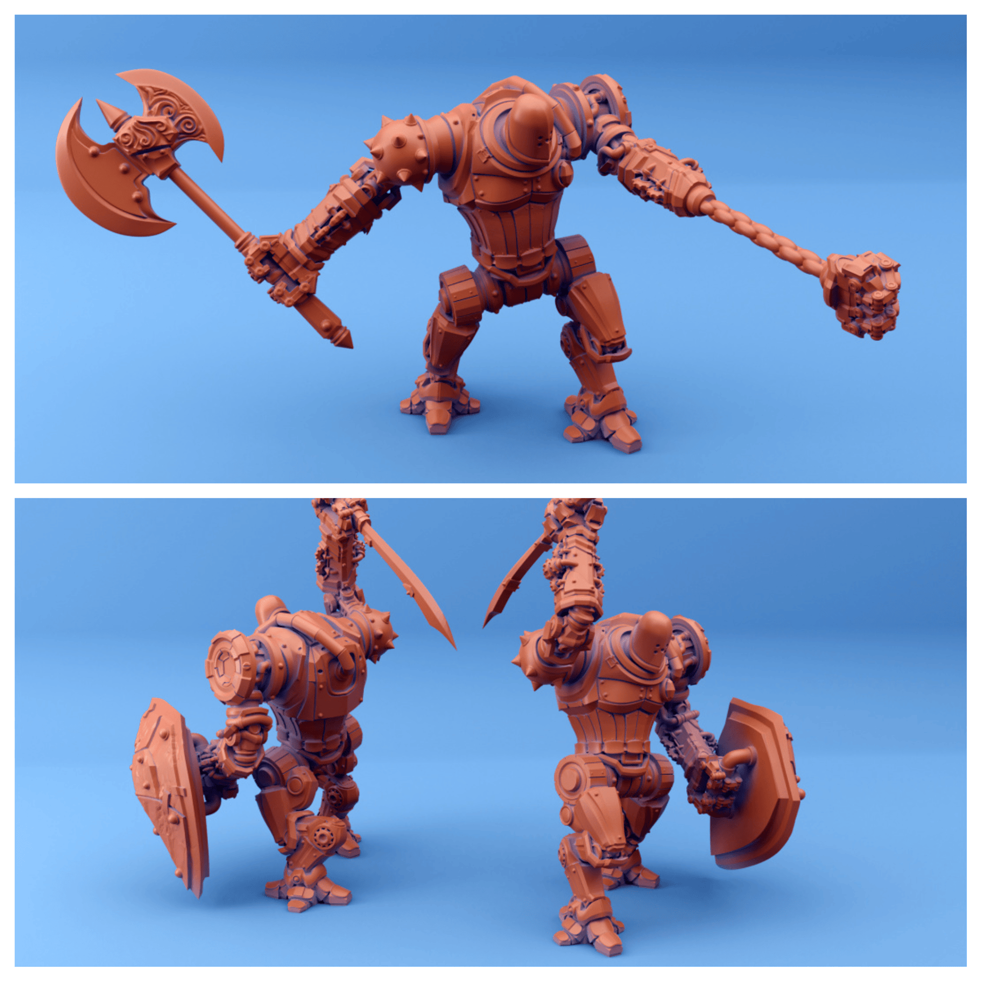 3D Printed Sordane Publishing Arcane Minis Shard Guardians Combat Set Shard Guardian Set 28 32mm D&D - 3D Printing Boss 