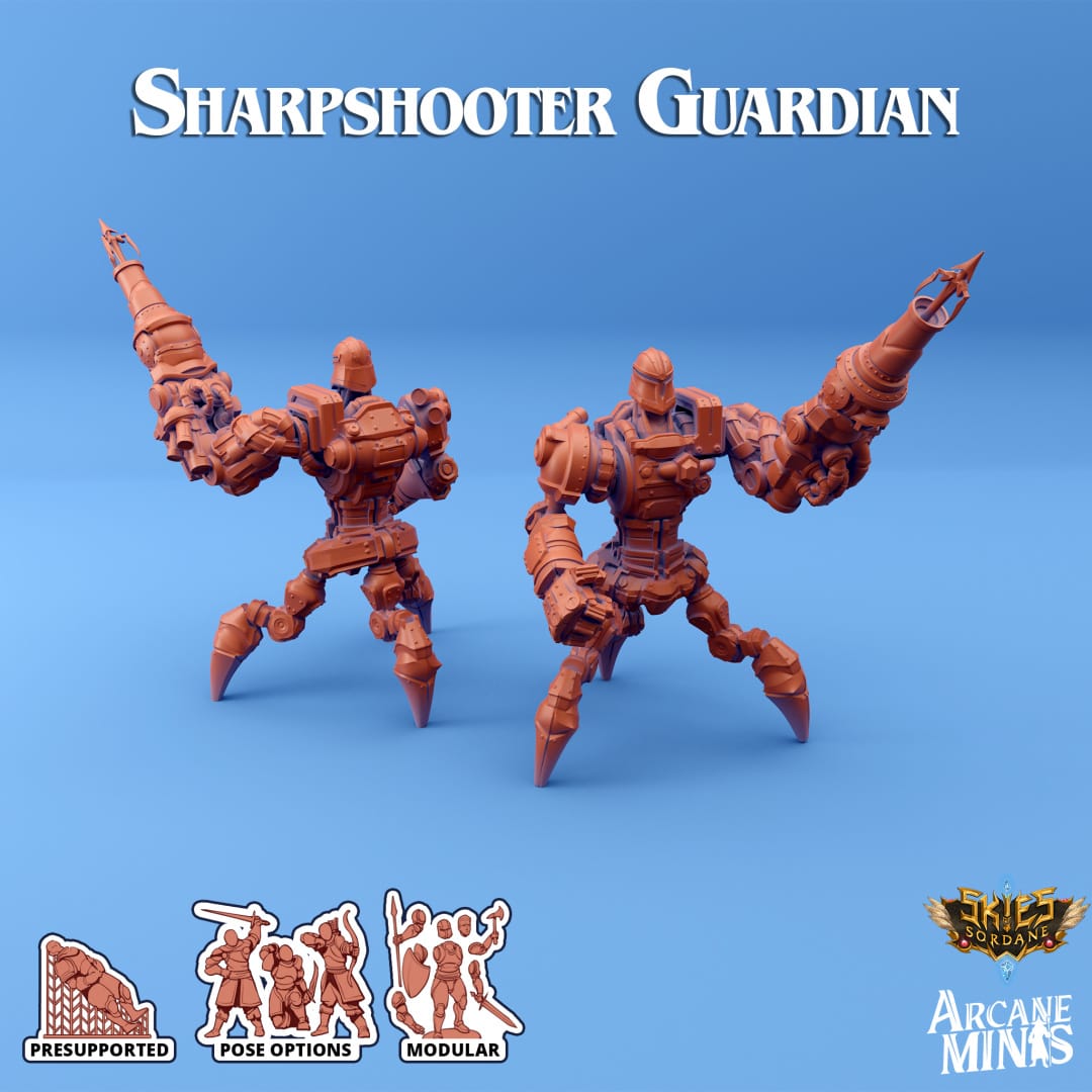 3D Printed Sordane Publishing Arcane Minis Shard Guardians Sharpshooter Set Shard Guardian Set 28 32mm D&D - 3D Printing Boss 