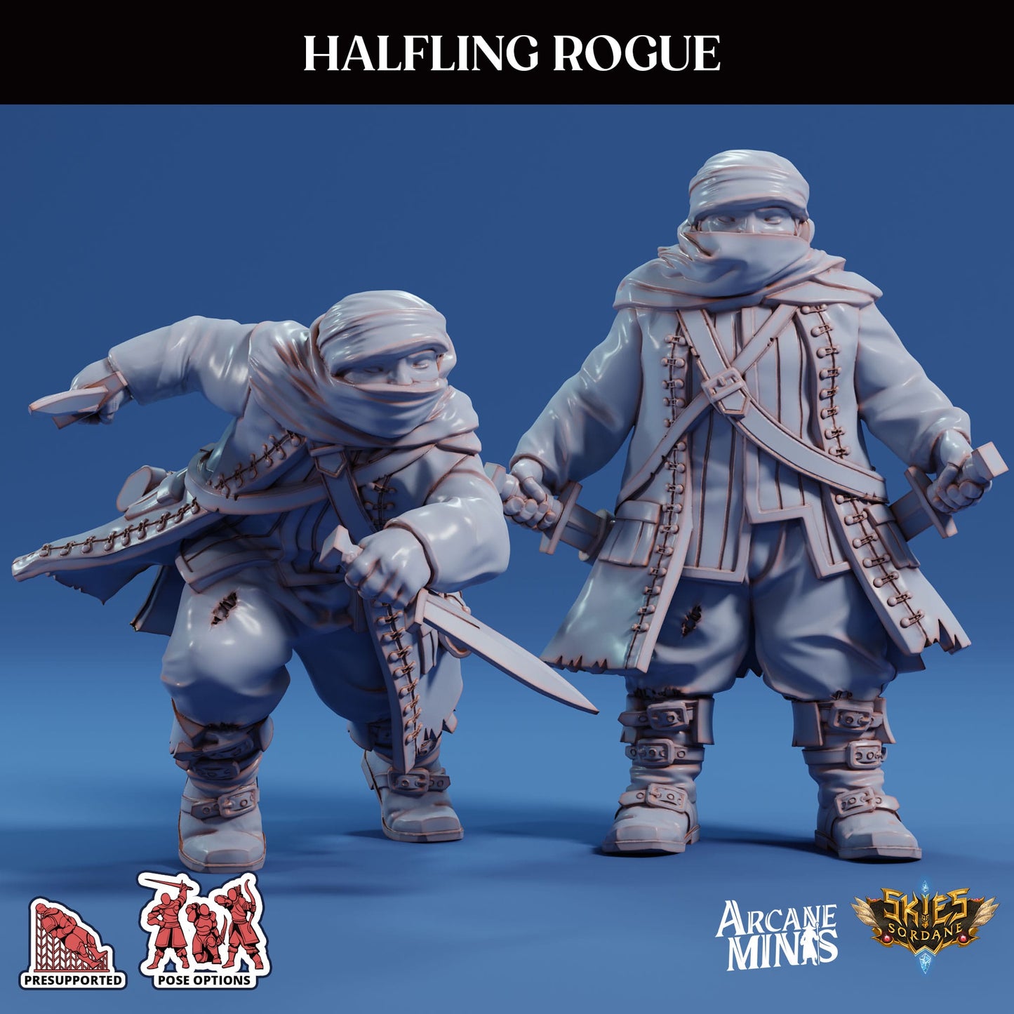 3D Printed Sordane Publishing Arcane Minis Swindler's Luck Part Two - Halfling Rogue 28 32mm D&D - 3D Printing Boss 