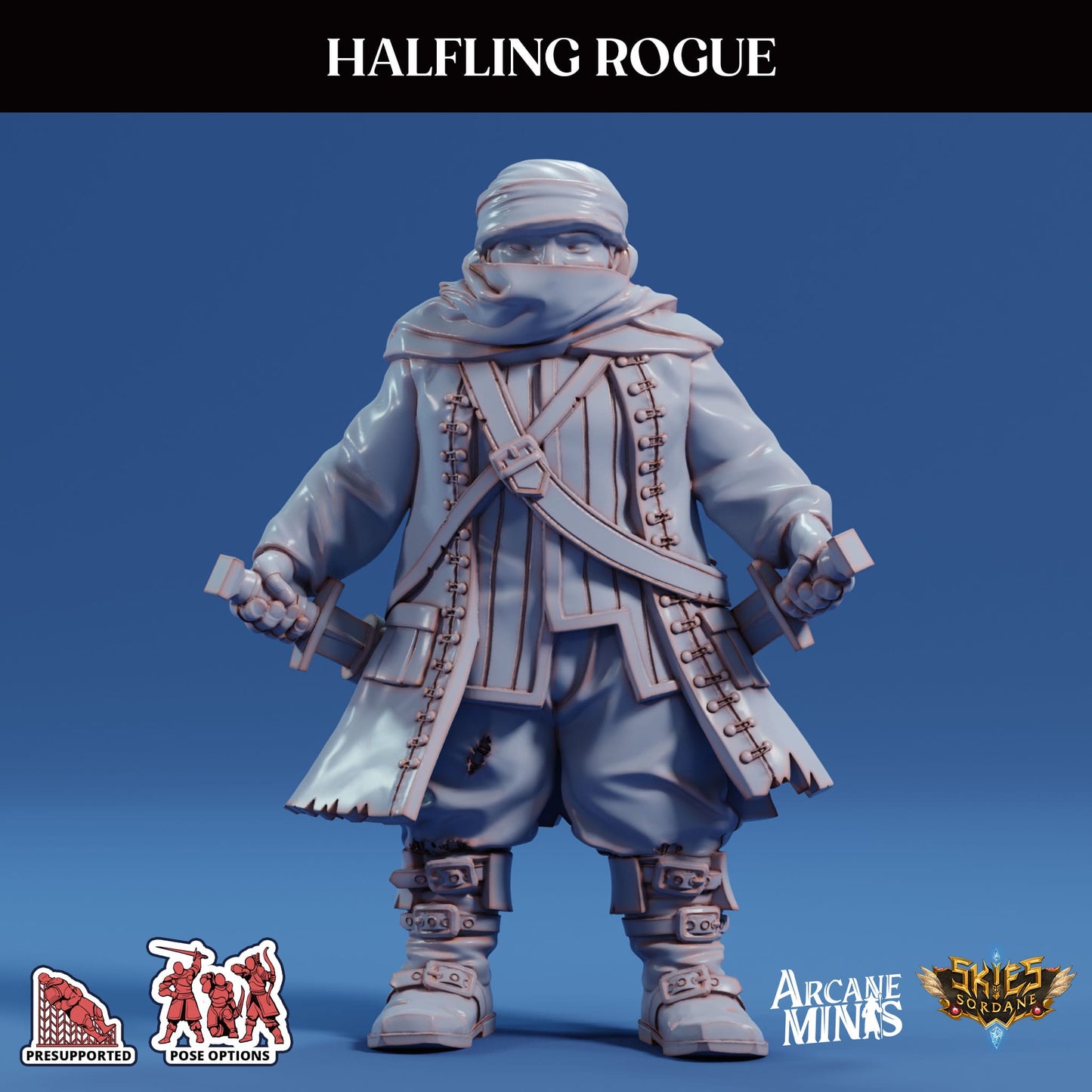 3D Printed Sordane Publishing Arcane Minis Swindler's Luck Part Two - Halfling Rogue 28 32mm D&D - 3D Printing Boss 