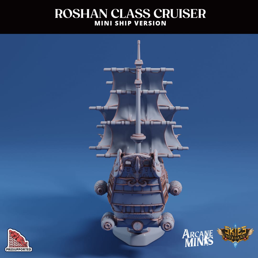 3D Printed Sordane Publishing Arcane Minis The Roshan Cruiser Mini Ships 28 32mm D&D - 3D Printing Boss 