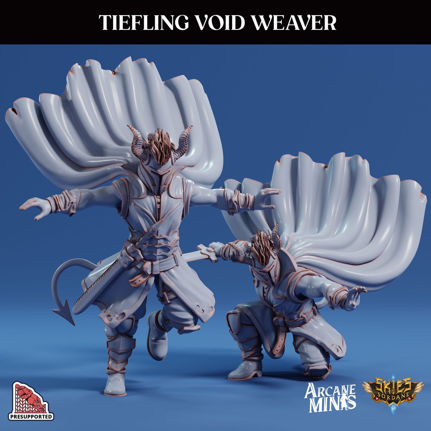 3D Printed Sordane Publishing Arcane Minis Tiefling Void Weaver Swindler's Luck Part Two 28 32mm D&D - 3D Printing Boss 