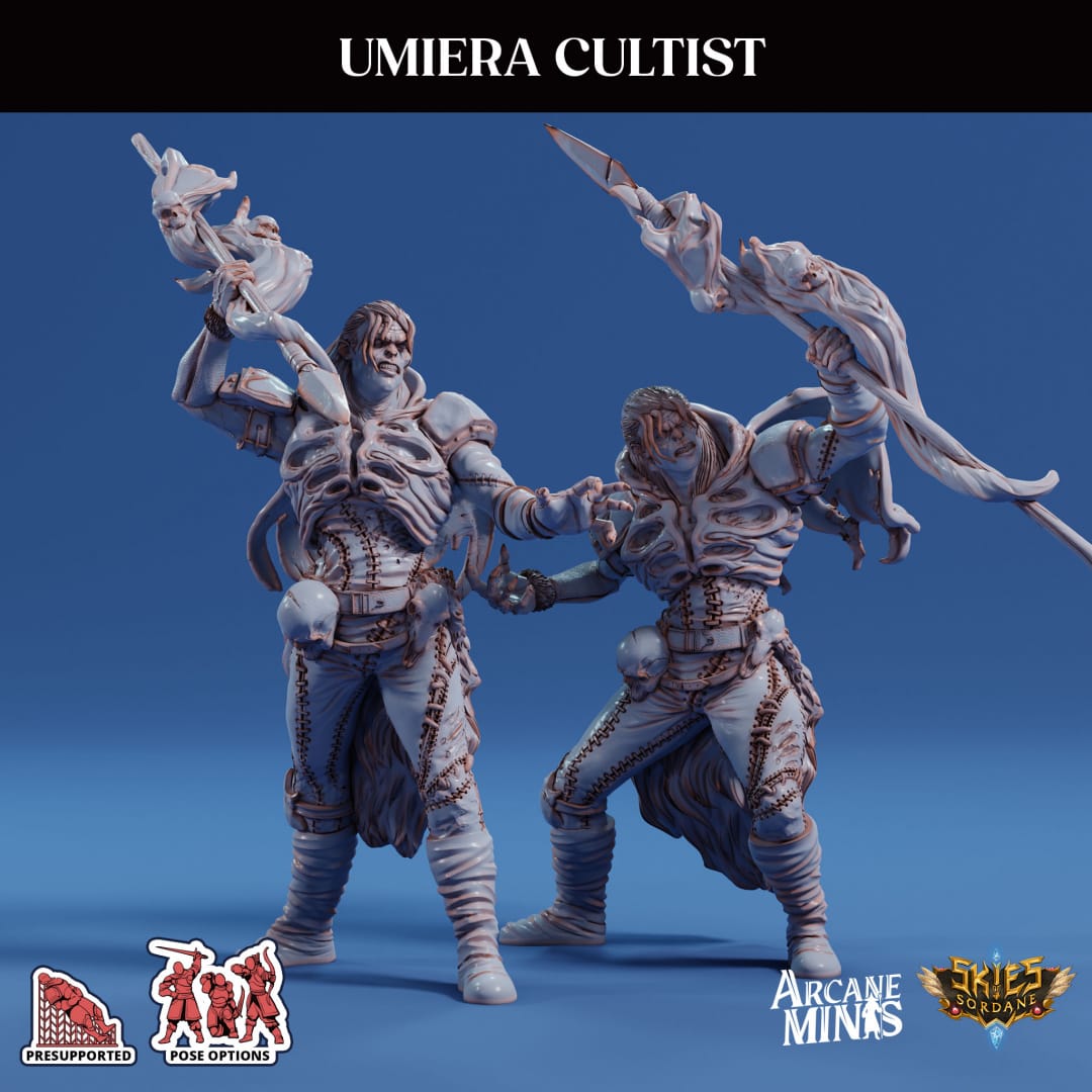 3D Printed Sordane Publishing Arcane Minis Umiera Cultist 1 Cult of Umiera 28 32mm D&D - 3D Printing Boss 
