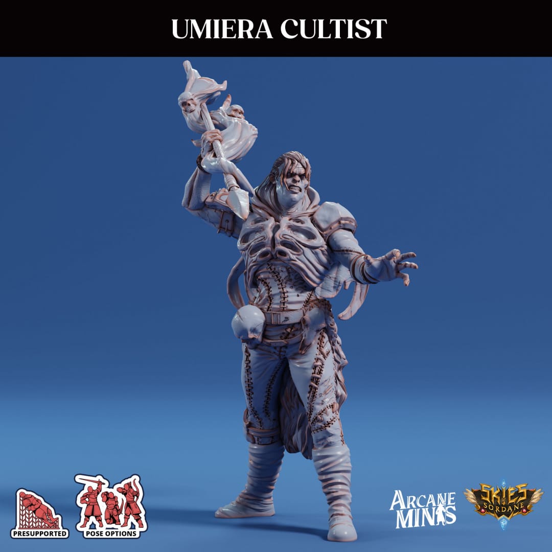 3D Printed Sordane Publishing Arcane Minis Umiera Cultist 1 Cult of Umiera 28 32mm D&D - 3D Printing Boss 