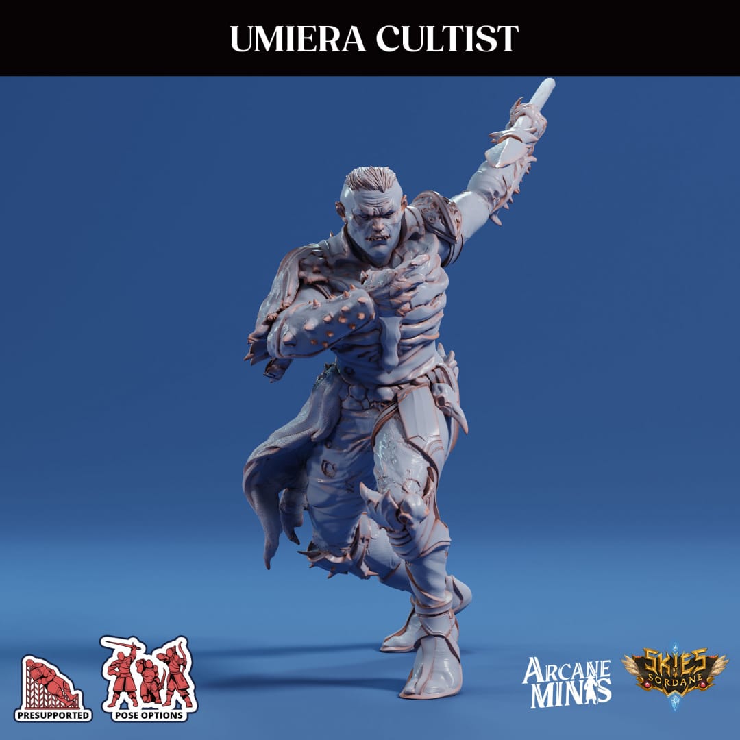 3D Printed Sordane Publishing Arcane Minis Umiera Cultist 2 Cult of Umiera 28 32mm D&D - 3D Printing Boss 