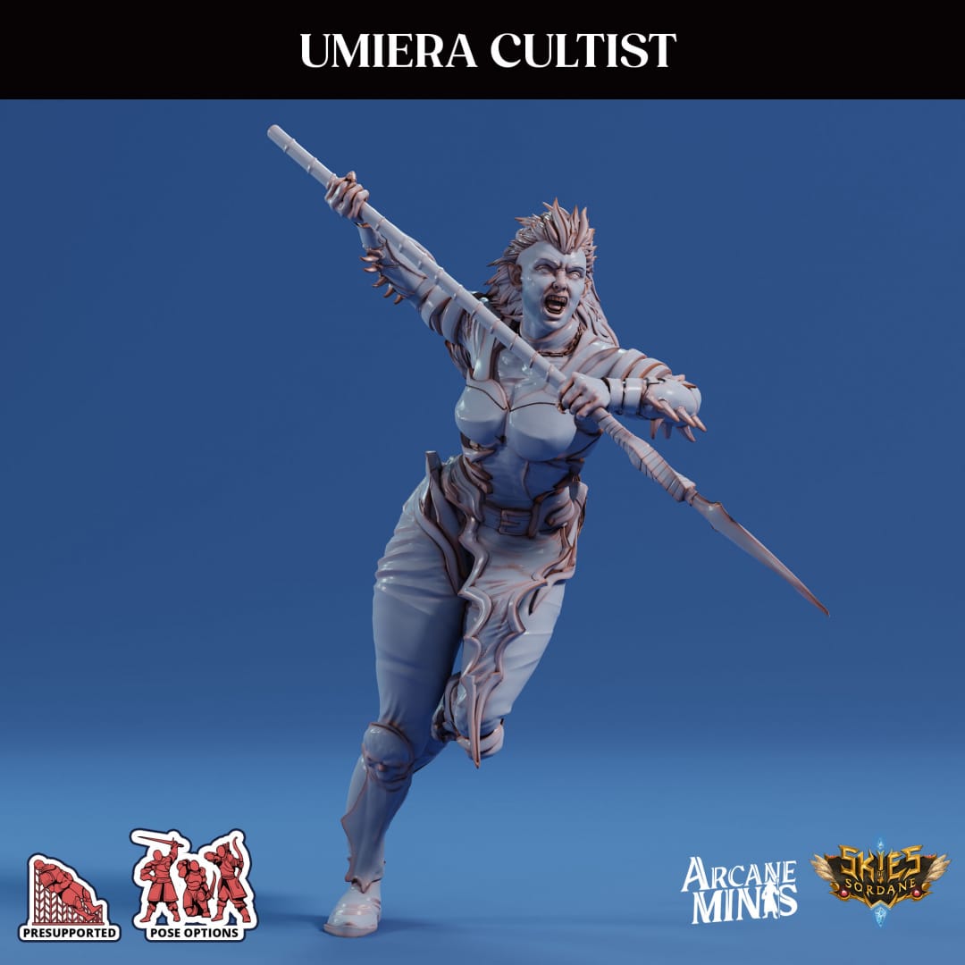 3D Printed Sordane Publishing Arcane Minis Umiera Cultist 3 Cult of Umiera 28 32mm D&D - 3D Printing Boss 