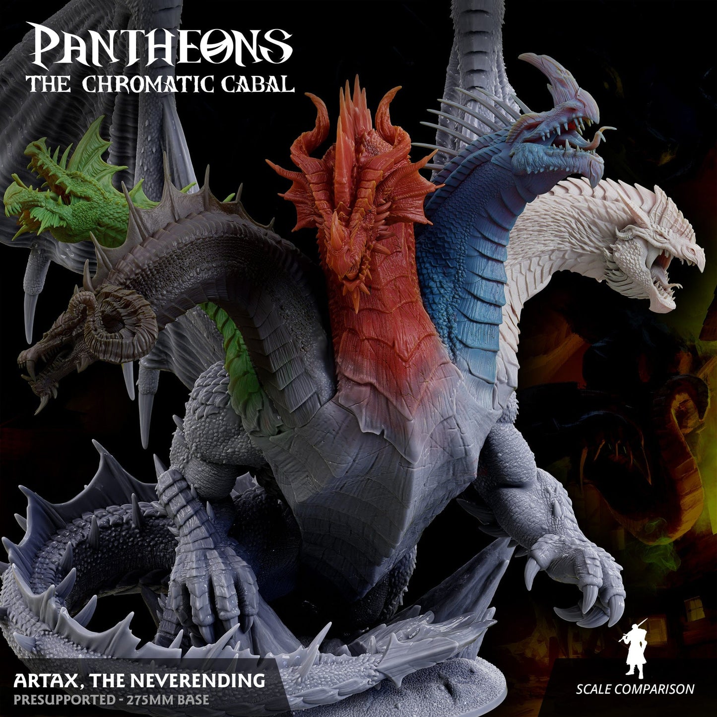 3D Printed Sordane Publishing Artax Pantheons The Chromatic Cabal 28 32mm D&D - 3D Printing Boss 
