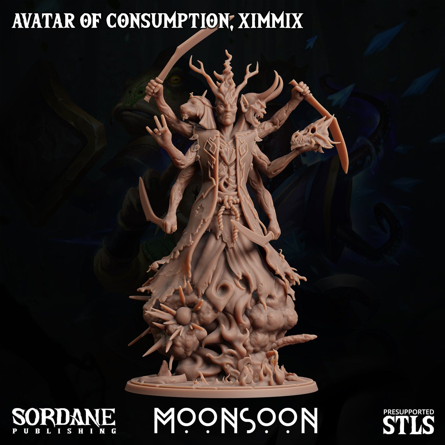 3D Printed Sordane Publishing Avatar of Consumption Ximmix Moonsoon 28 32mm D&D - 3D Printing Boss 