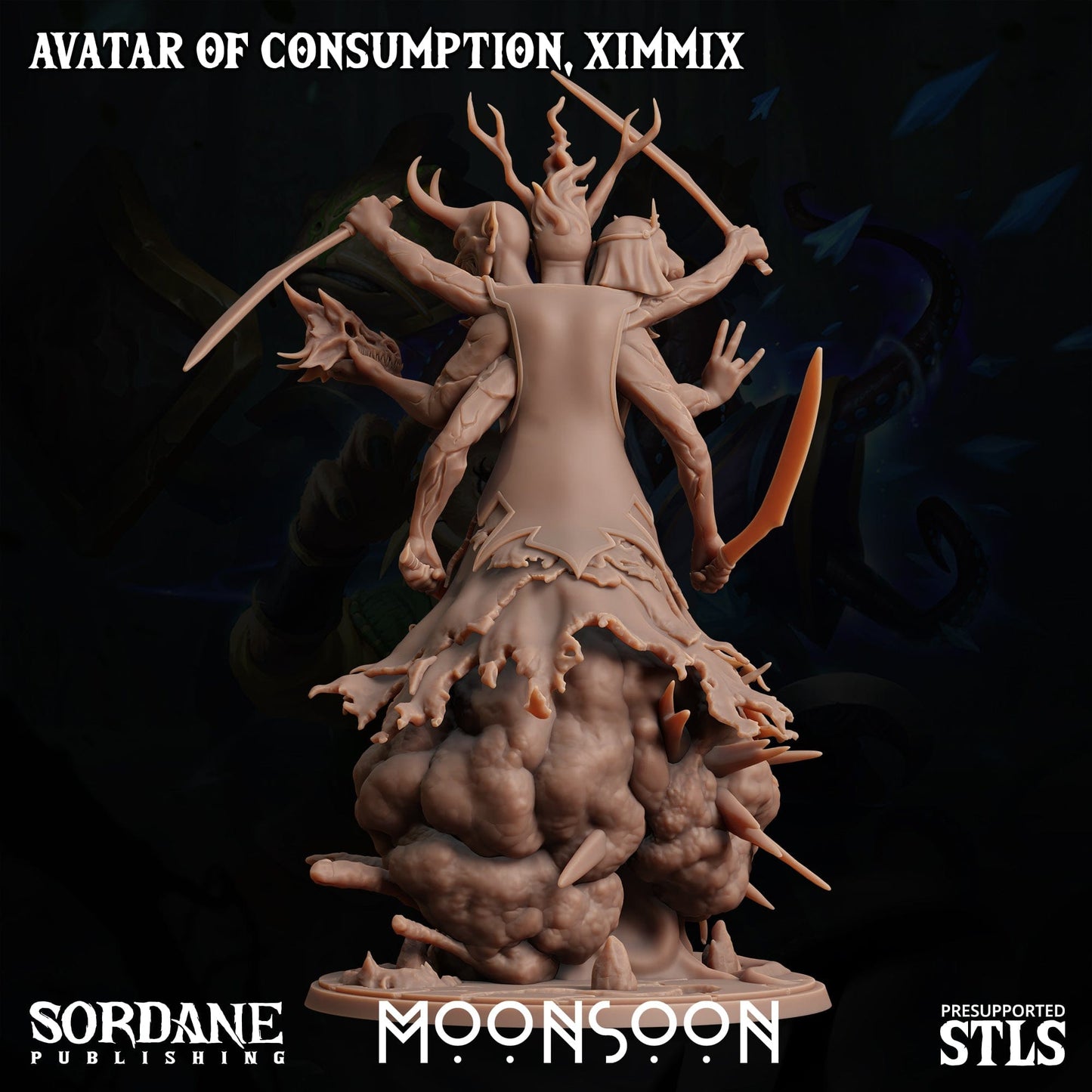 3D Printed Sordane Publishing Avatar of Consumption Ximmix Moonsoon 28 32mm D&D - 3D Printing Boss 