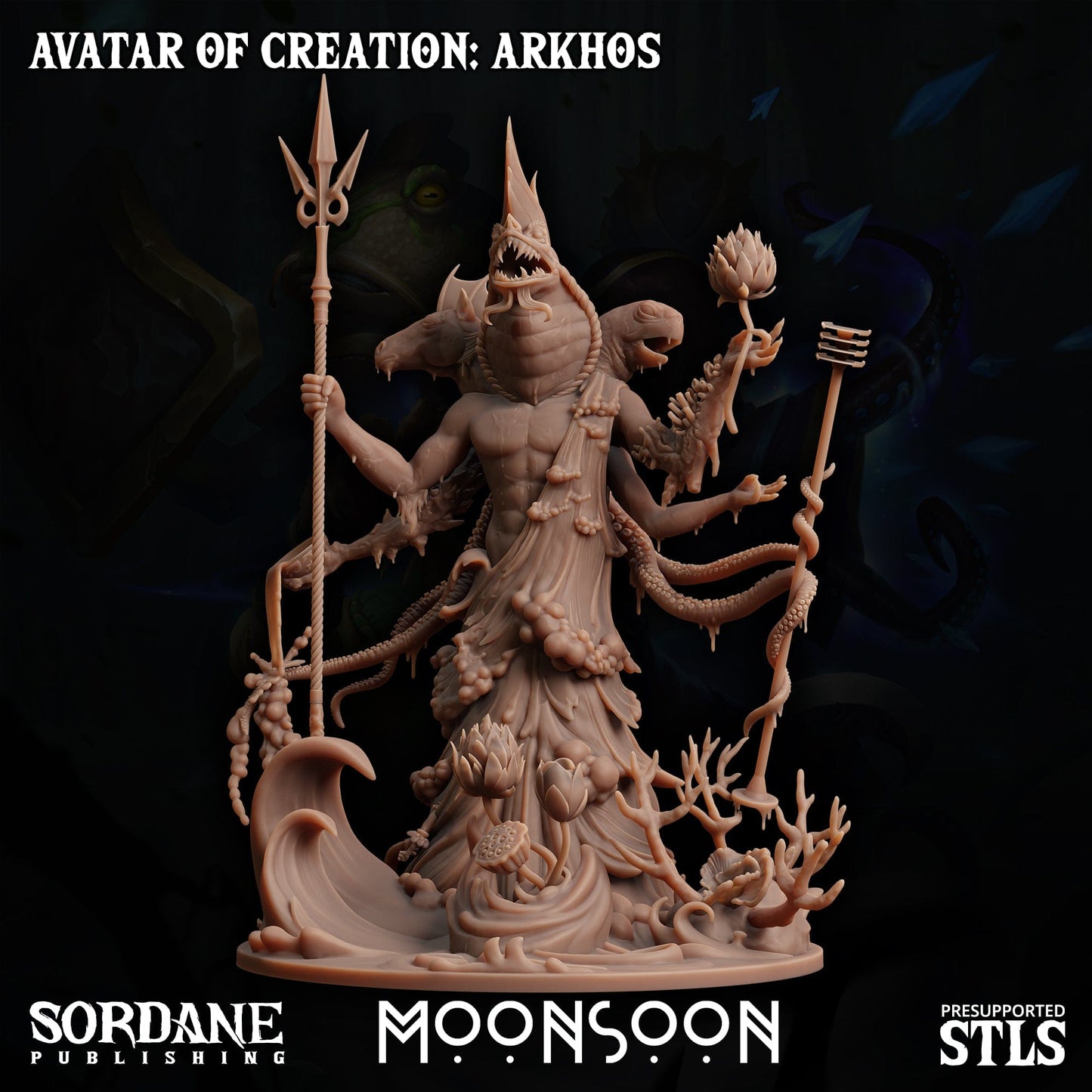 3D Printed Sordane Publishing Avatar of Creation Arkhos Moonsoon 28 32mm D&D - 3D Printing Boss 