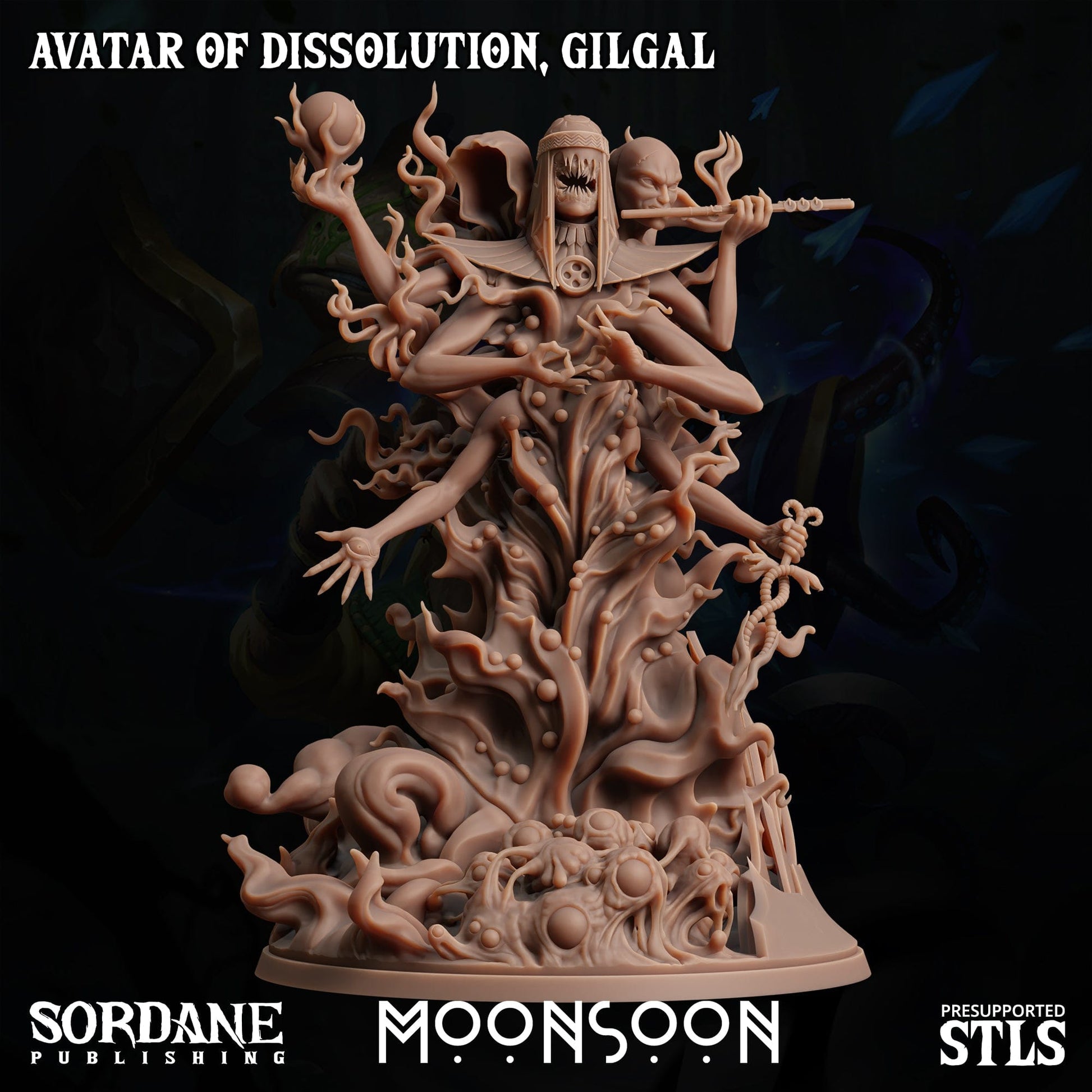 3D Printed Sordane Publishing Avatar of Dissolution Gilgal Moonsoon 28 32mm D&D - 3D Printing Boss 