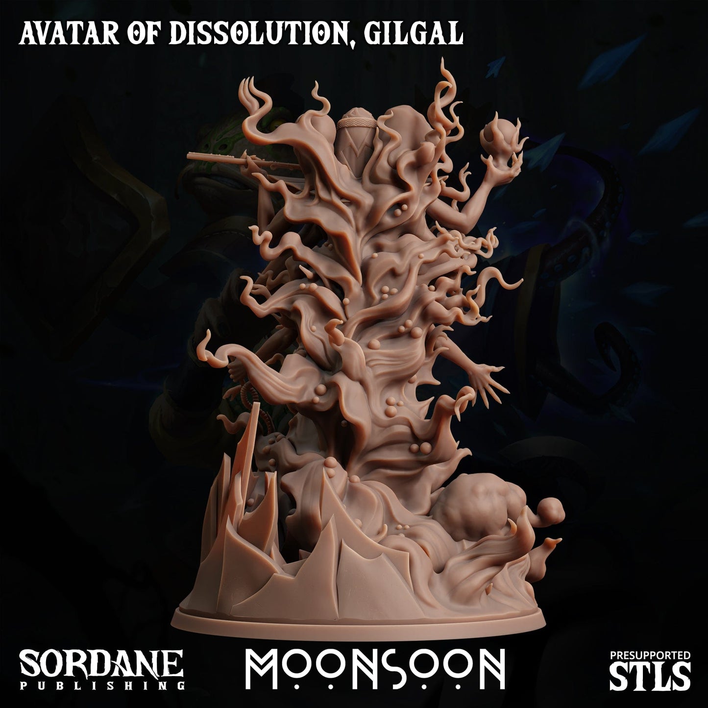 3D Printed Sordane Publishing Avatar of Dissolution Gilgal Moonsoon 28 32mm D&D - 3D Printing Boss 
