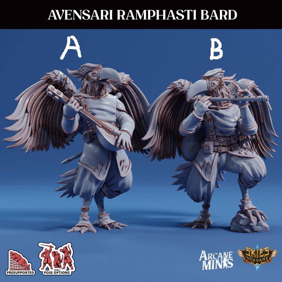 3D Printed Sordane Publishing Avensari Ramphasti Bard Mighty Skies A Sordane Stories Set 28 32mm D&D - 3D Printing Boss 