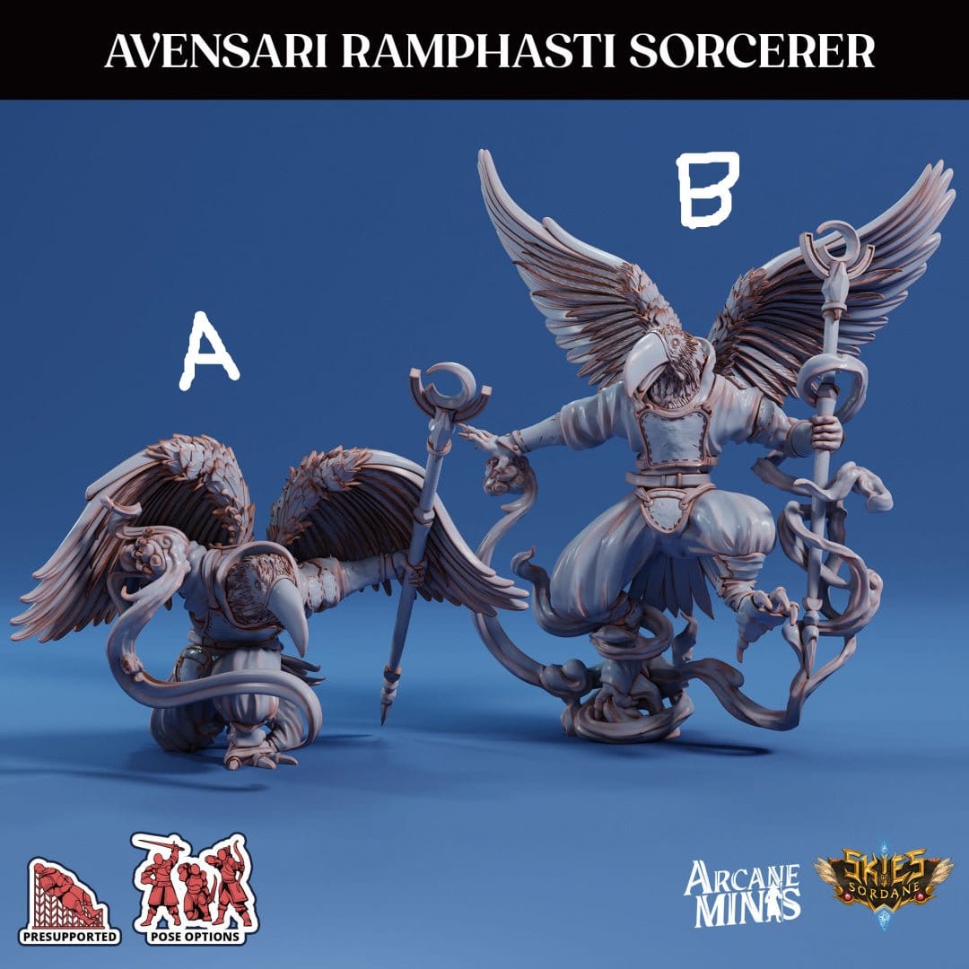 3D Printed Sordane Publishing Avensari Ramphasti Sorcerer Mighty Skies A Sordane Stories Set 28 32mm D&D - 3D Printing Boss 