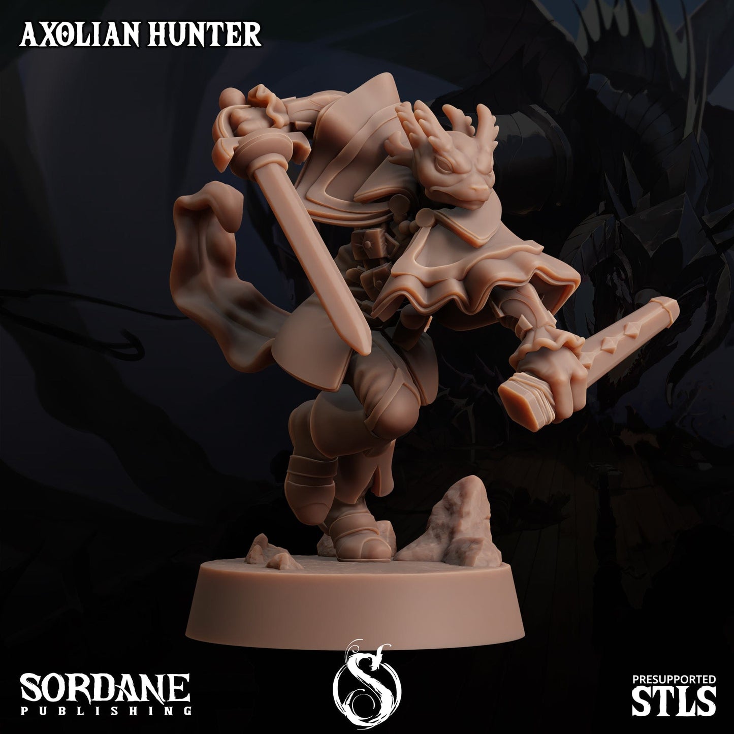 3D Printed Sordane Publishing Axolian Hunter 28 32mm D&D - 3D Printing Boss 