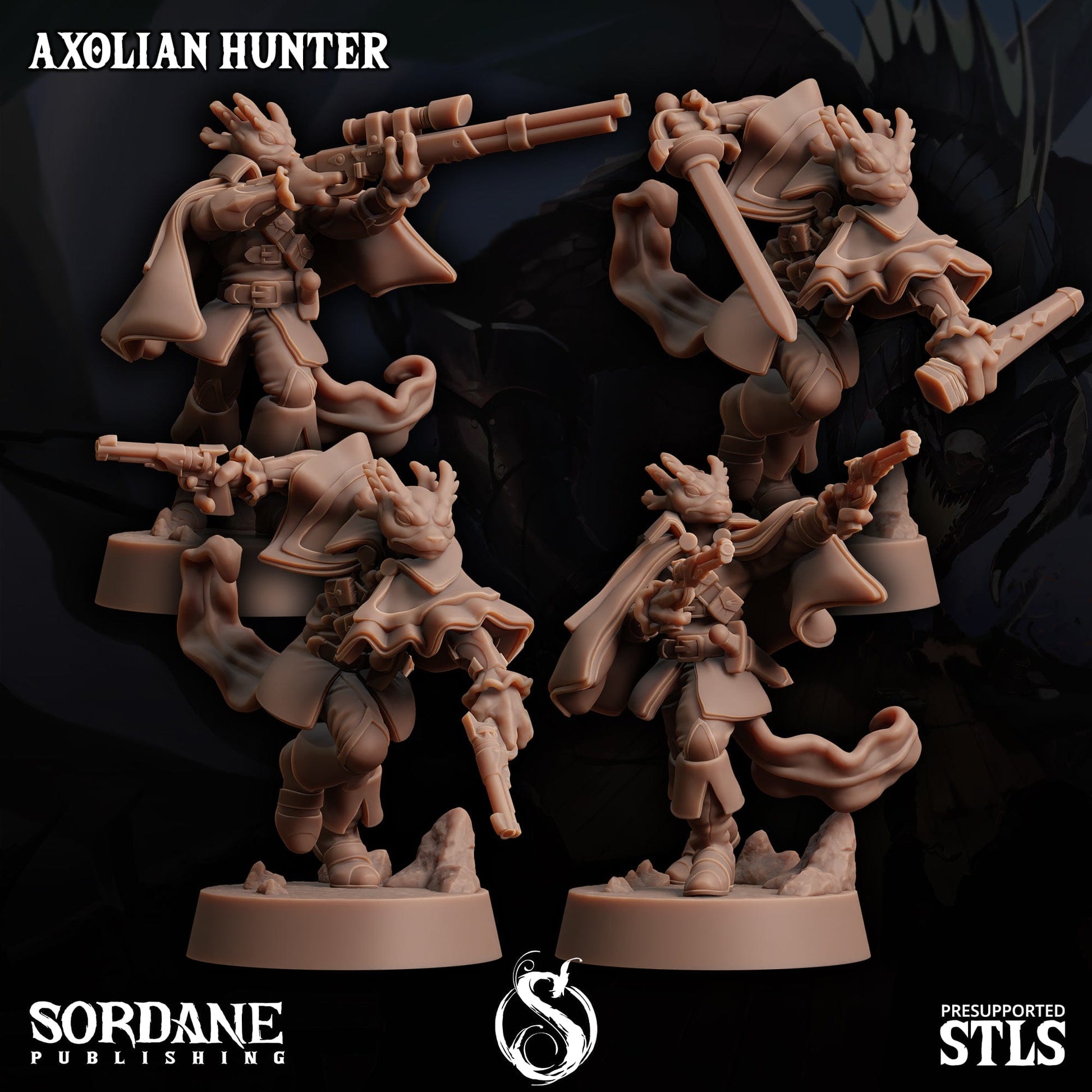 3D Printed Sordane Publishing Axolian Hunter 28 32mm D&D - 3D Printing Boss 