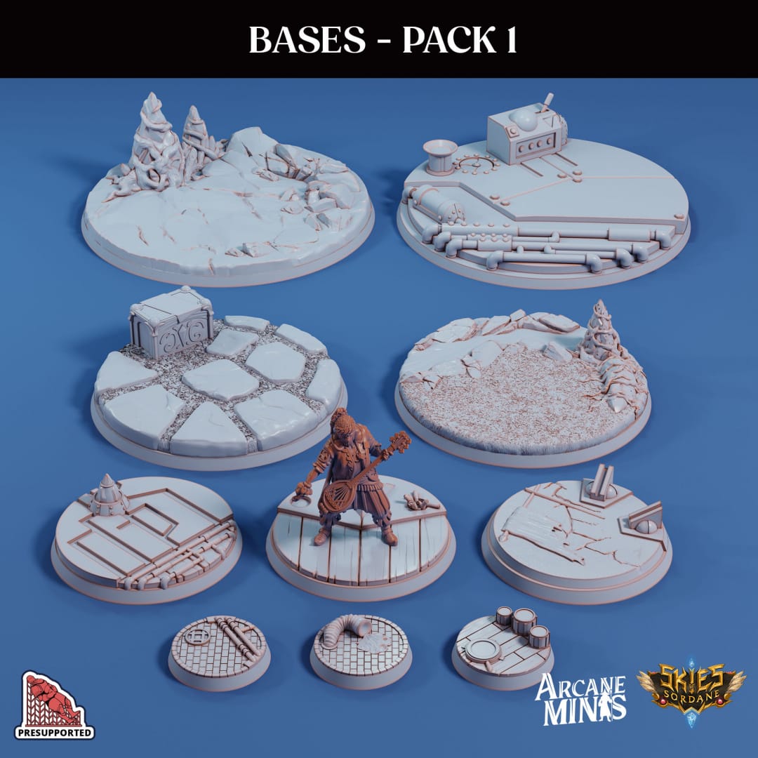3D Printed Sordane Publishing Base Pack 1 Sordane Bases 28 32mm D&D - 3D Printing Boss 