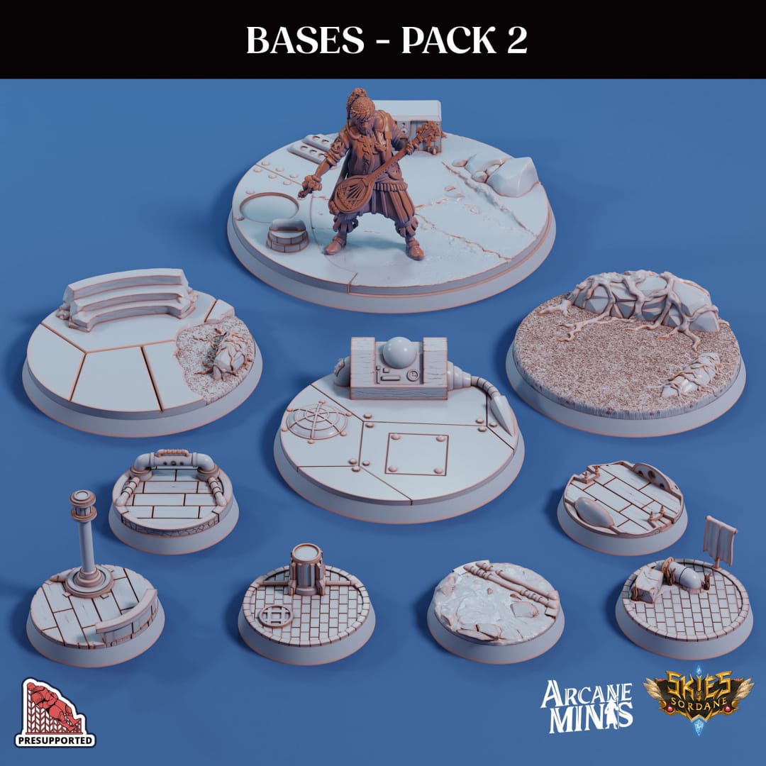 3D Printed Sordane Publishing Base Pack 2 Sordane Bases 28 32mm D&D - 3D Printing Boss 