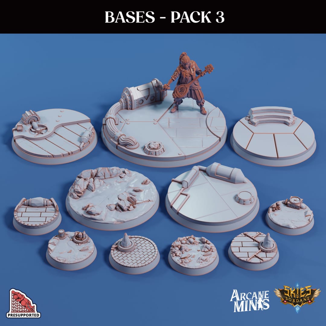 3D Printed Sordane Publishing Base Pack 3 Sordane Bases 28 32mm D&D - 3D Printing Boss 