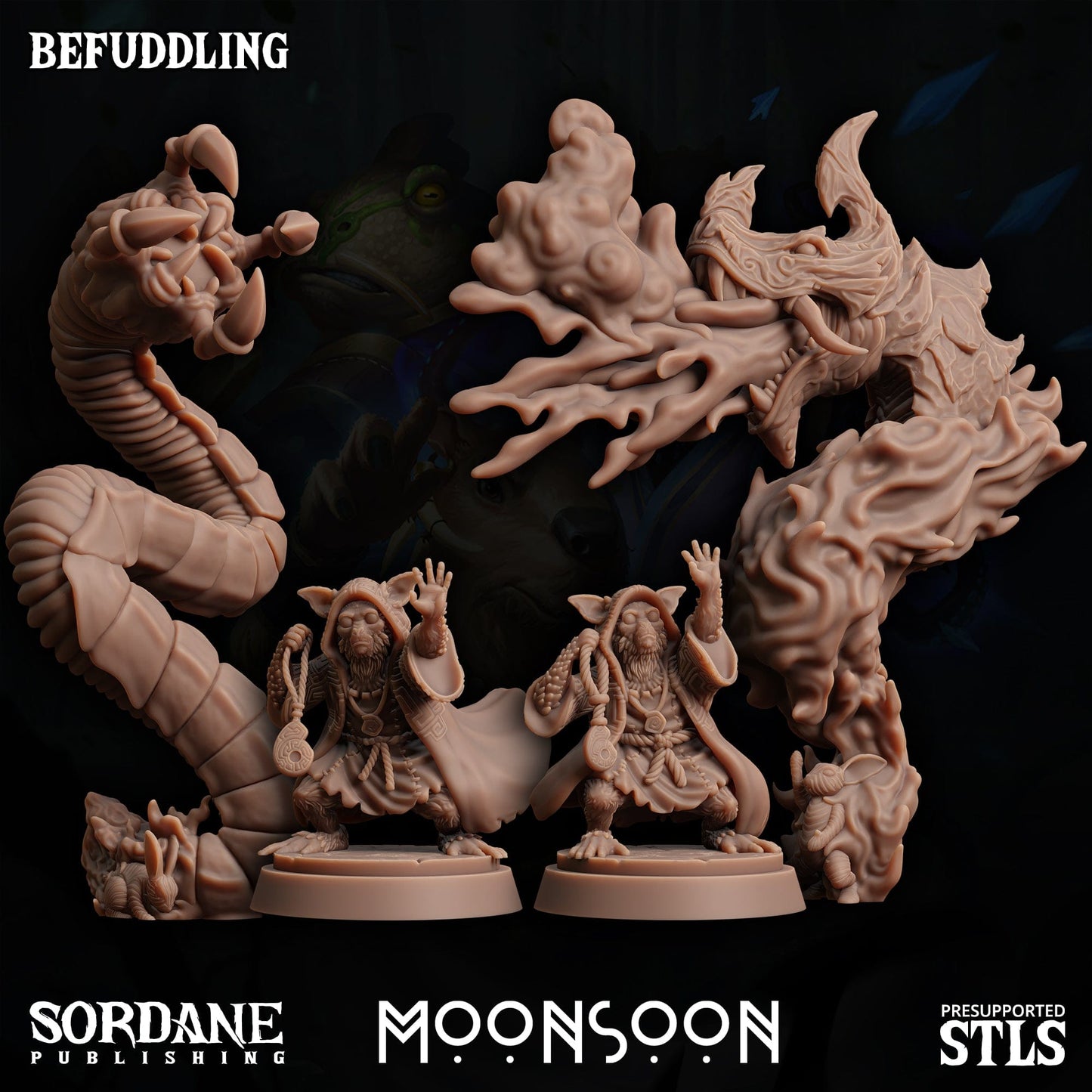 3D Printed Sordane Publishing Befuddling Moonsoon 28 32mm D&D - 3D Printing Boss 