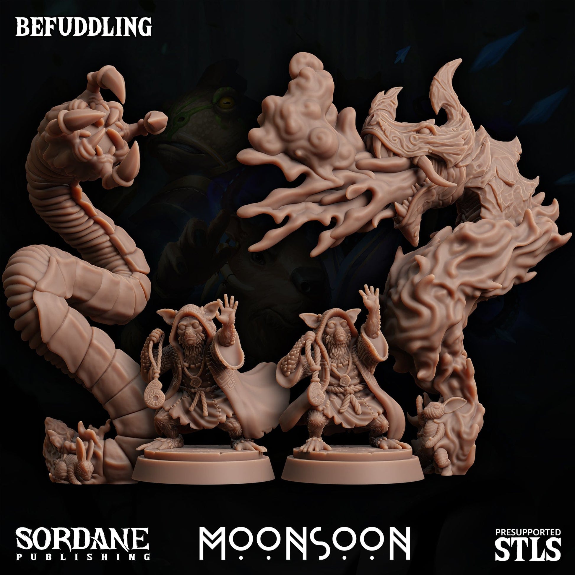 3D Printed Sordane Publishing Befuddling Moonsoon 28 32mm D&D - 3D Printing Boss 