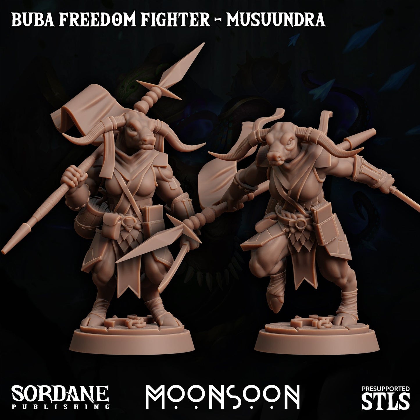 3D Printed Sordane Publishing Buba Freedom Fighter Musuundra Moonsoon 28 32mm D&D - 3D Printing Boss 