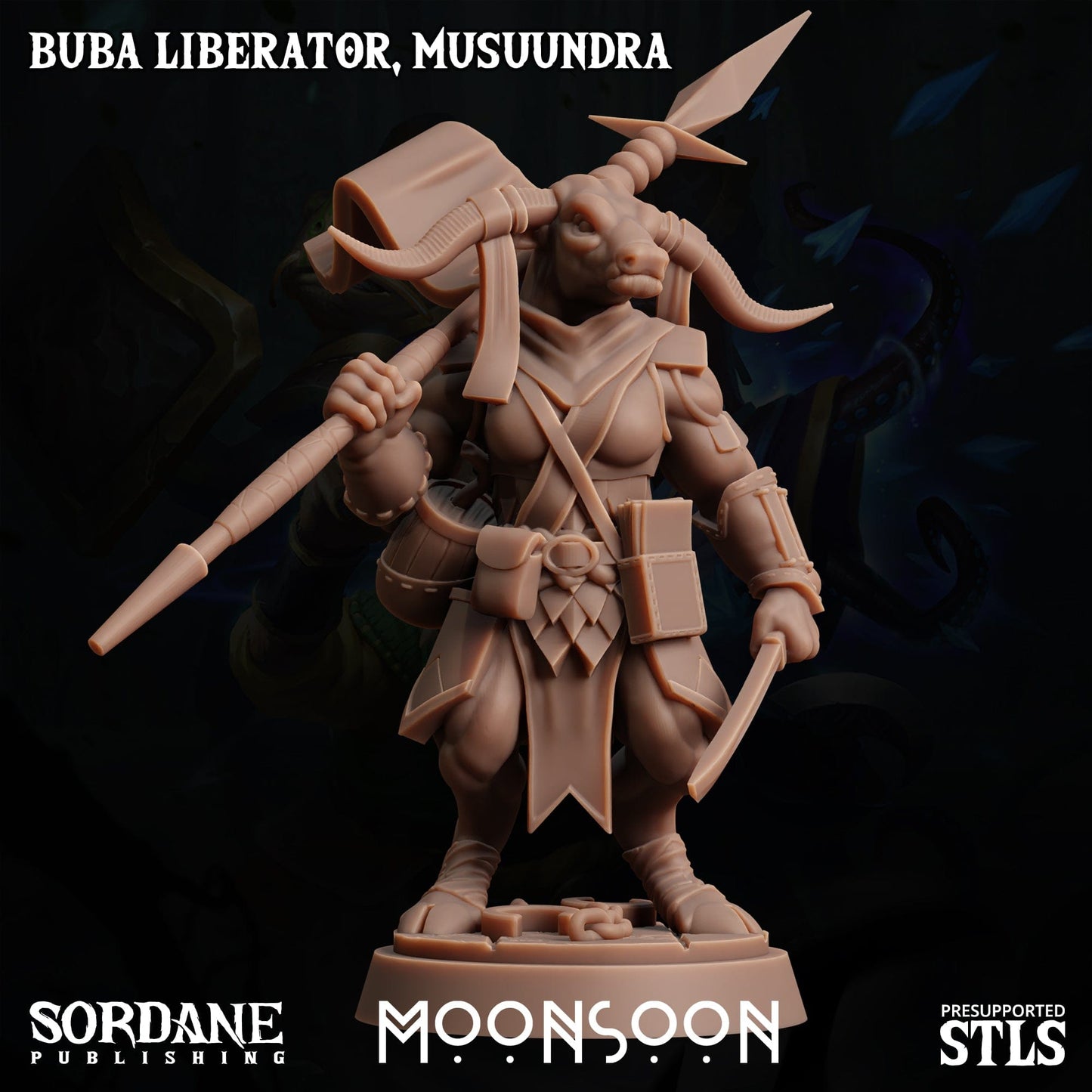 3D Printed Sordane Publishing Buba Freedom Fighter Musuundra Moonsoon 28 32mm D&D - 3D Printing Boss 