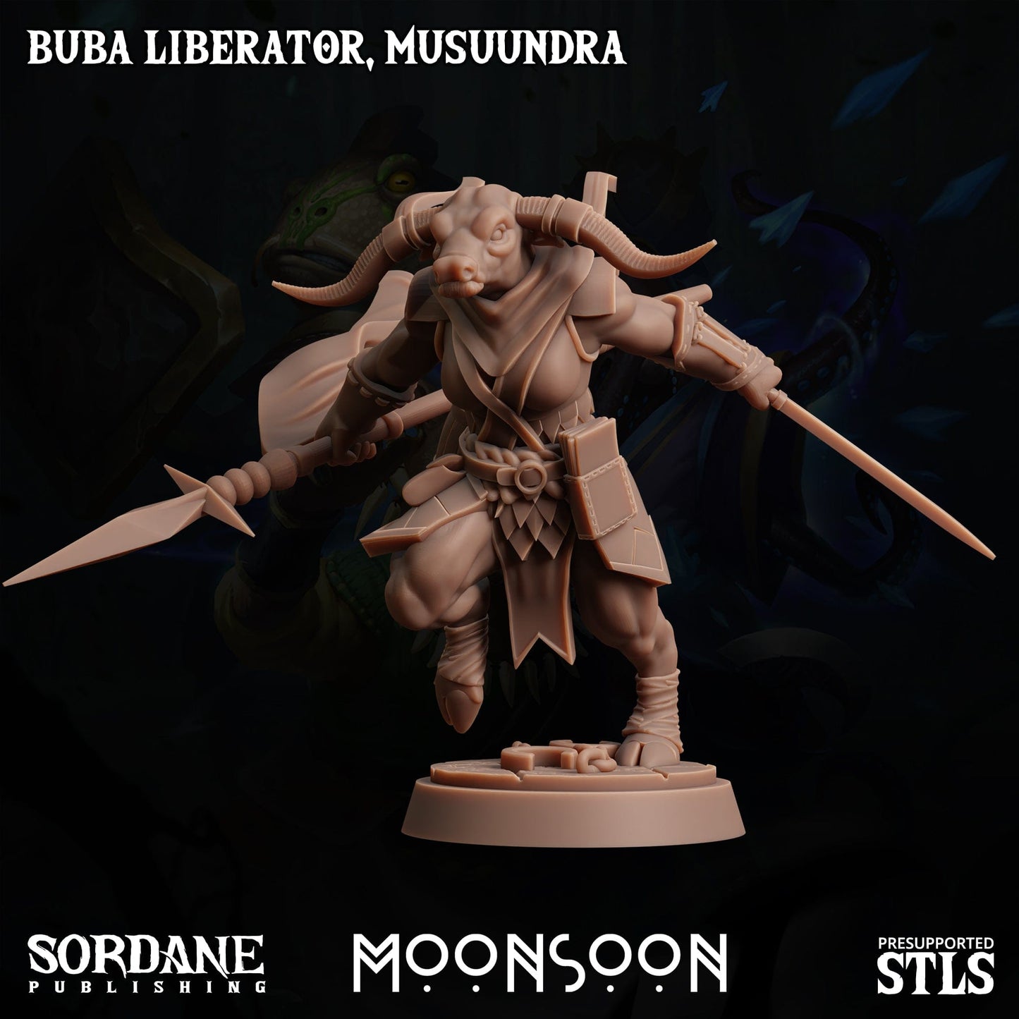 3D Printed Sordane Publishing Buba Freedom Fighter Musuundra Moonsoon 28 32mm D&D - 3D Printing Boss 