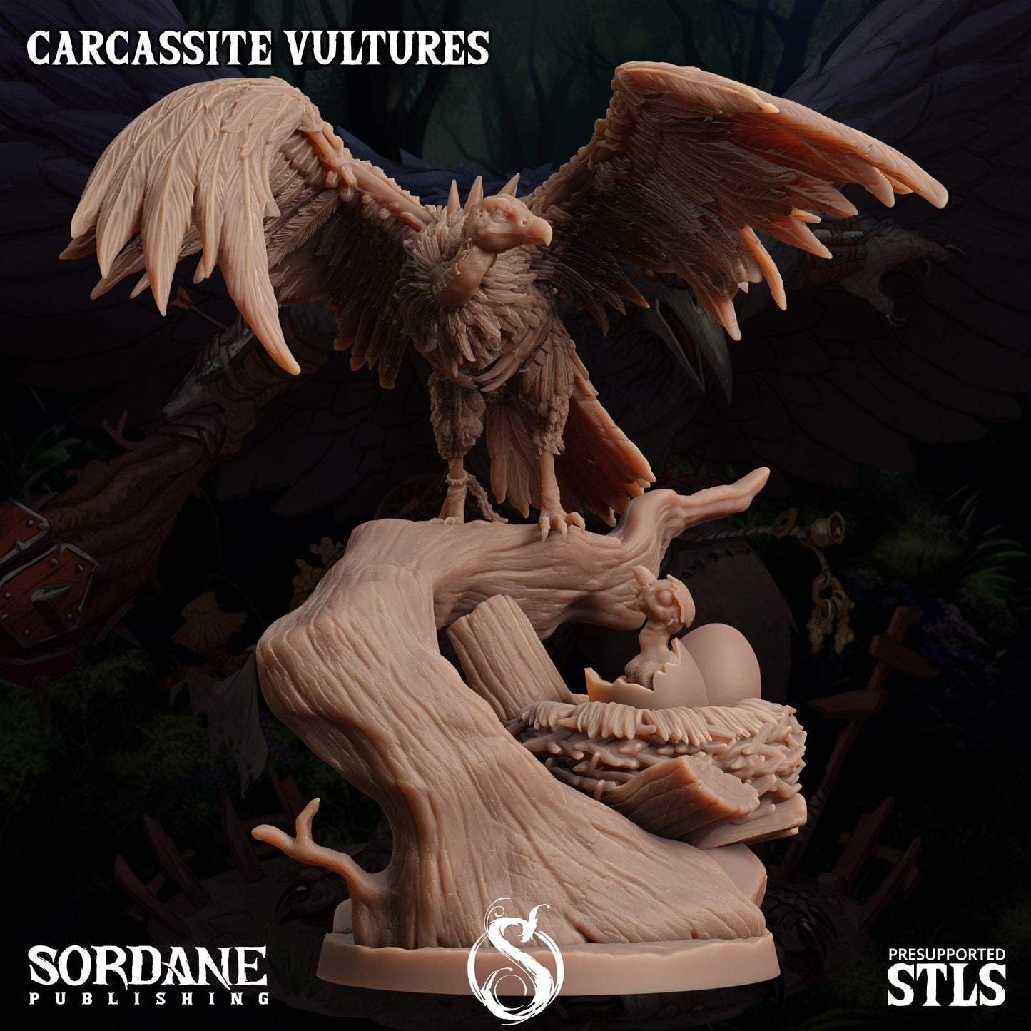 3D Printed Sordane Publishing Carcassite Beast Vulture Burrows Below 28 32mm D&D - 3D Printing Boss 