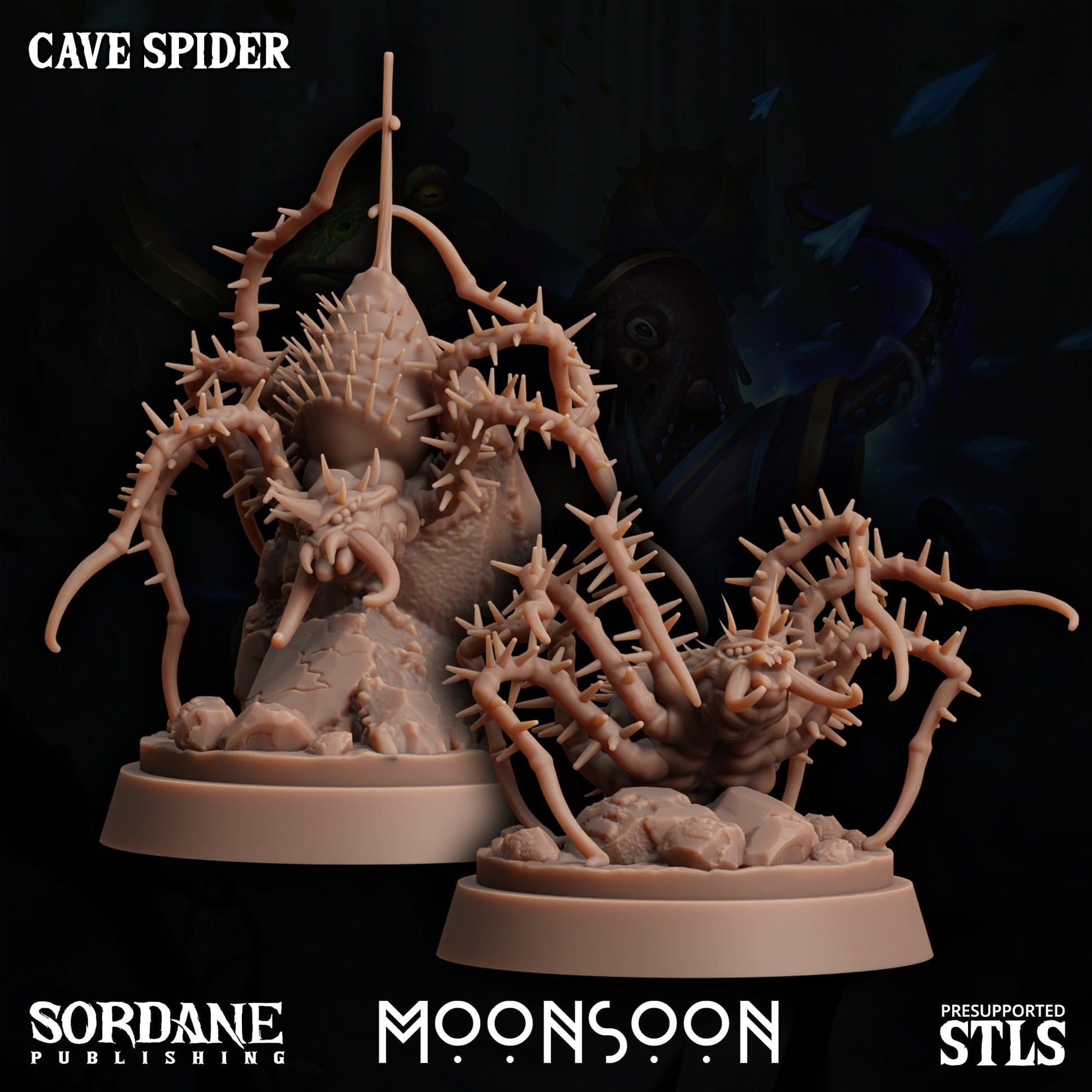 3D Printed Sordane Publishing Cave Spider Moonsoon 28 32mm D&D - 3D Printing Boss 
