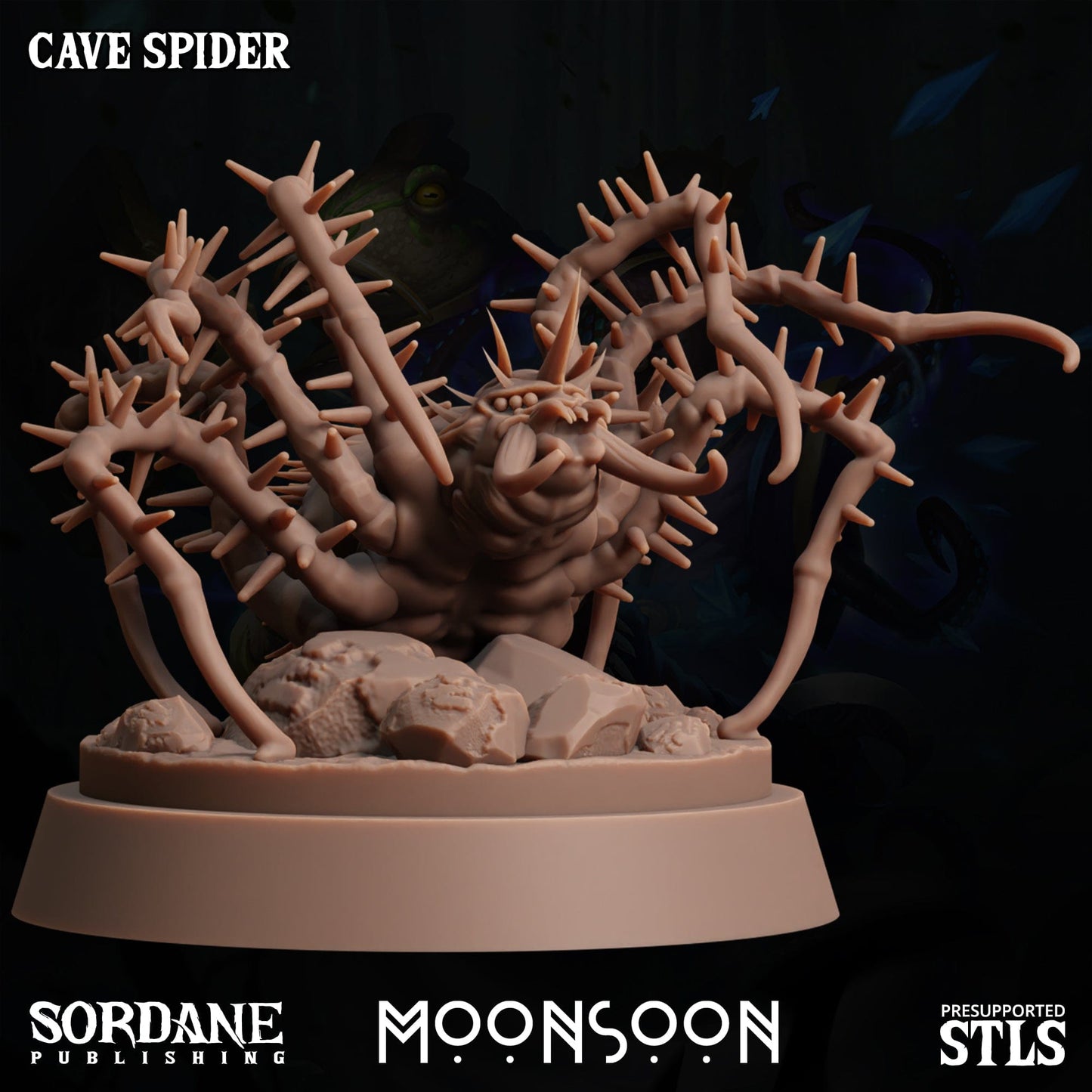 3D Printed Sordane Publishing Cave Spider Moonsoon 28 32mm D&D - 3D Printing Boss 