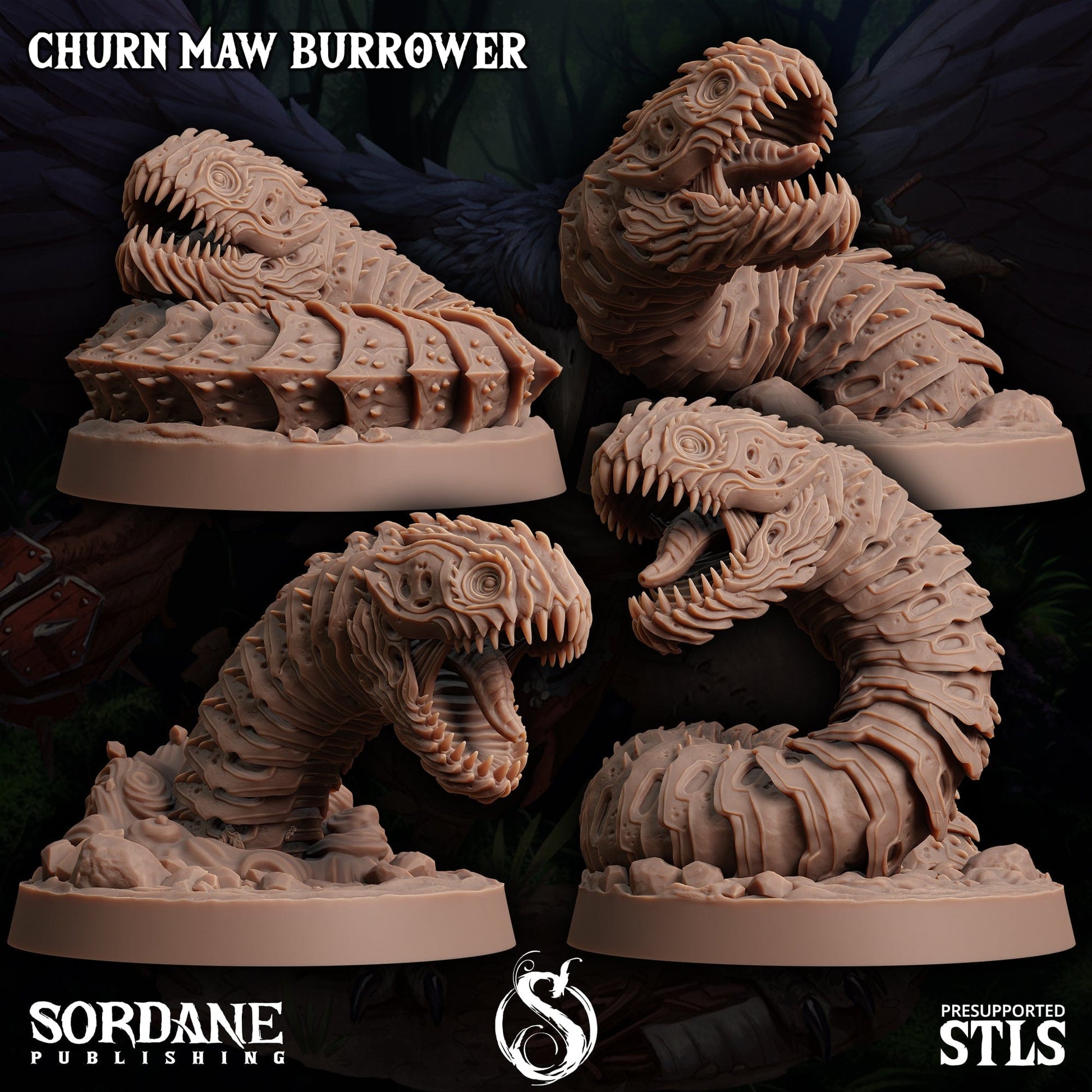 3D Printed Sordane Publishing Churn Maw Burrower Burrows Below 28 32mm D&D - 3D Printing Boss 