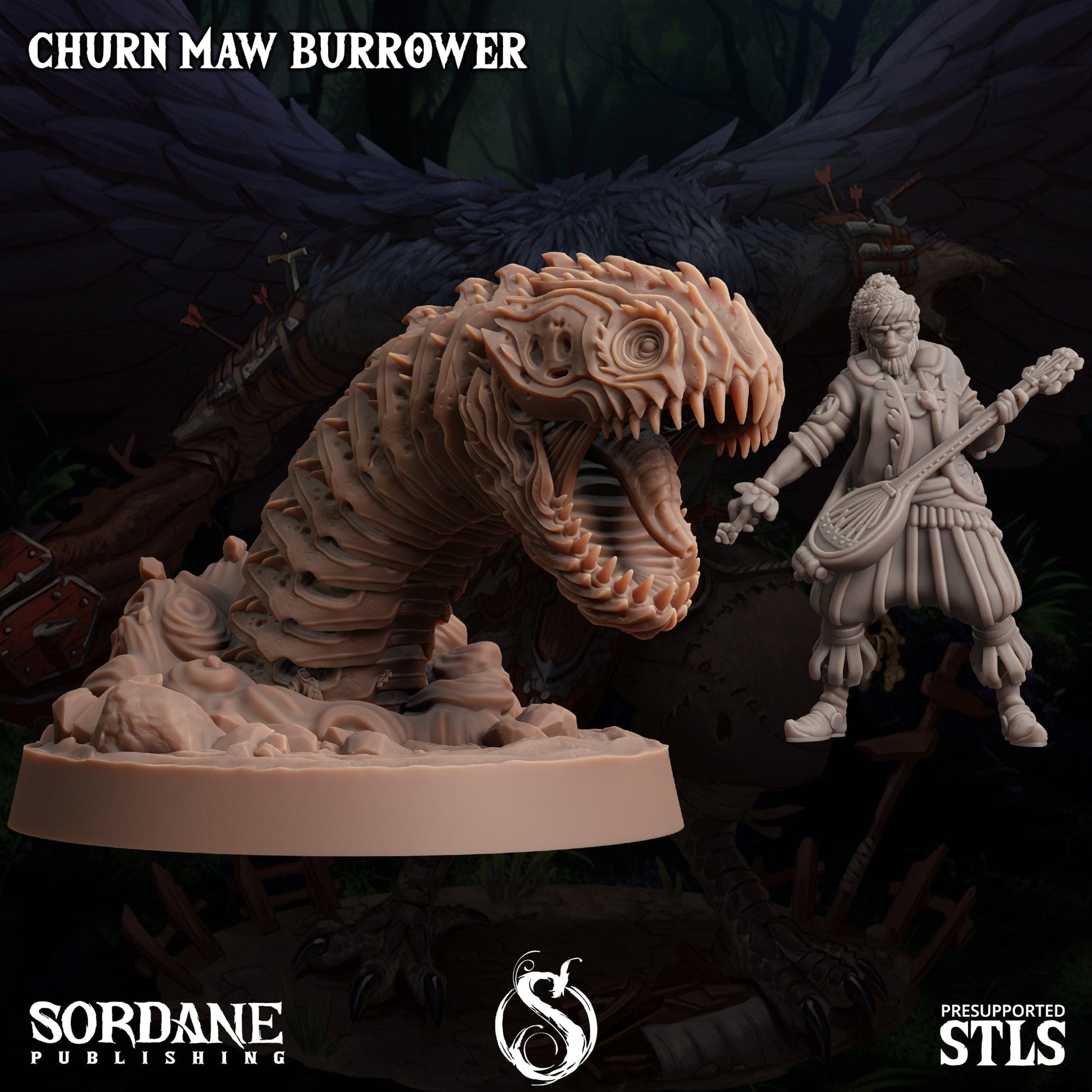 3D Printed Sordane Publishing Churn Maw Burrower Burrows Below 28 32mm D&D - 3D Printing Boss 