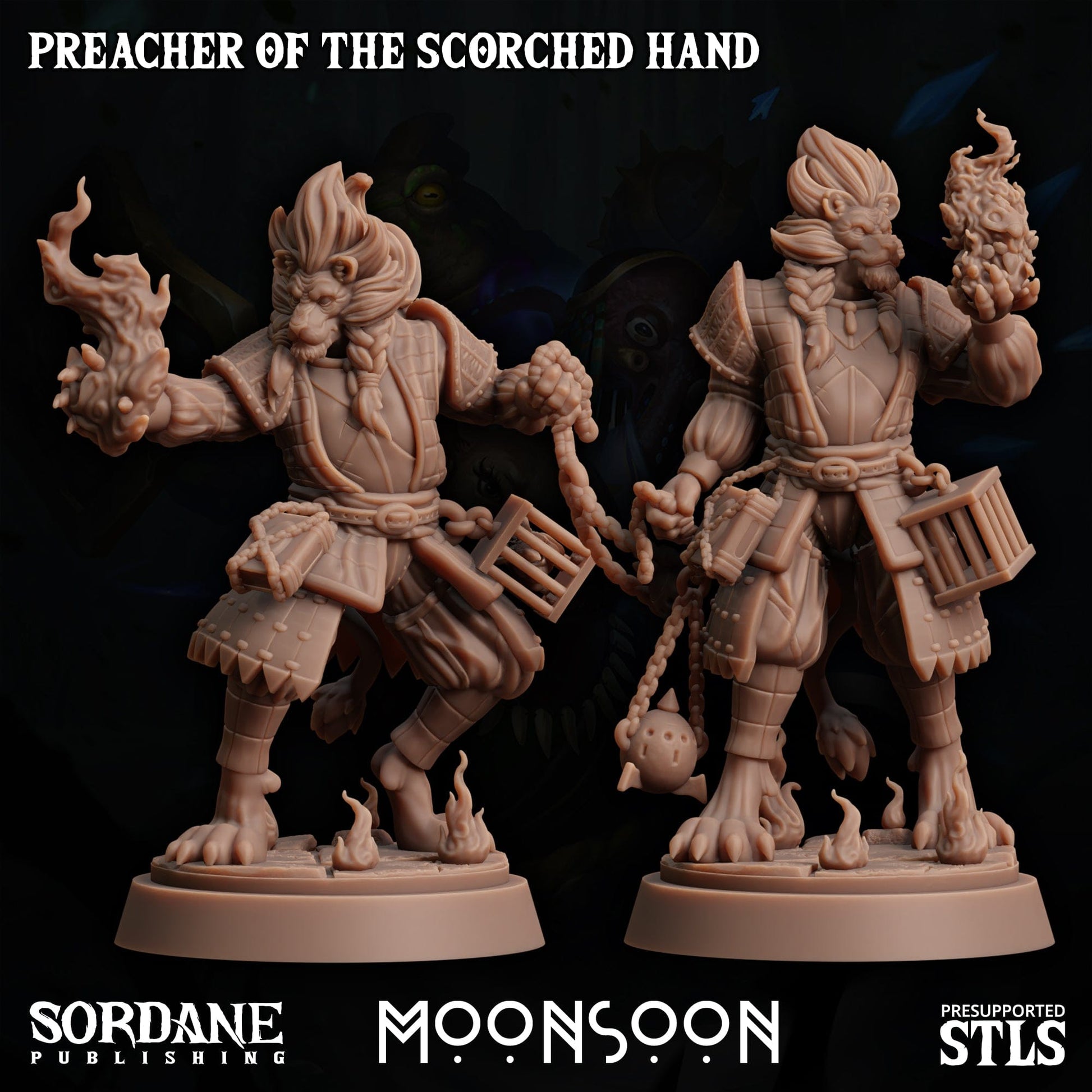 3D Printed Sordane Publishing Colonial Preacher of the Scorched Hand Moonsoon 28 32mm D&D - 3D Printing Boss 