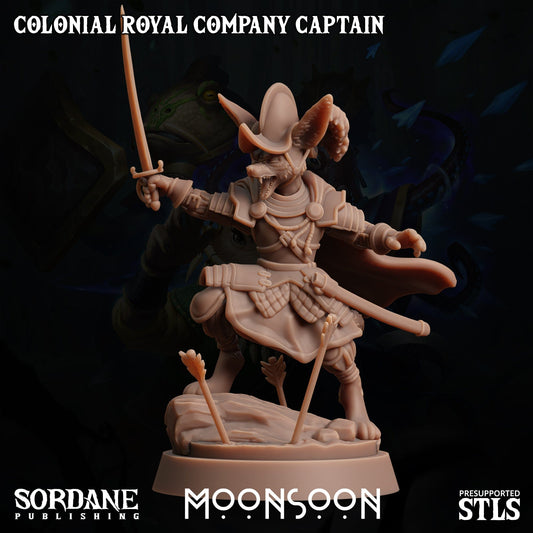 3D Printed Sordane Publishing Colonial Royal Company Captain Moonsoon 28 32mm D&D - 3D Printing Boss 