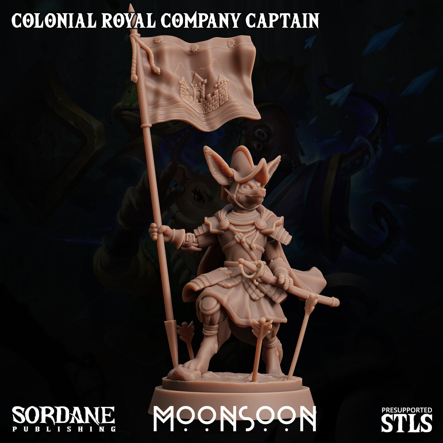 3D Printed Sordane Publishing Colonial Royal Company Captain Moonsoon 28 32mm D&D - 3D Printing Boss 