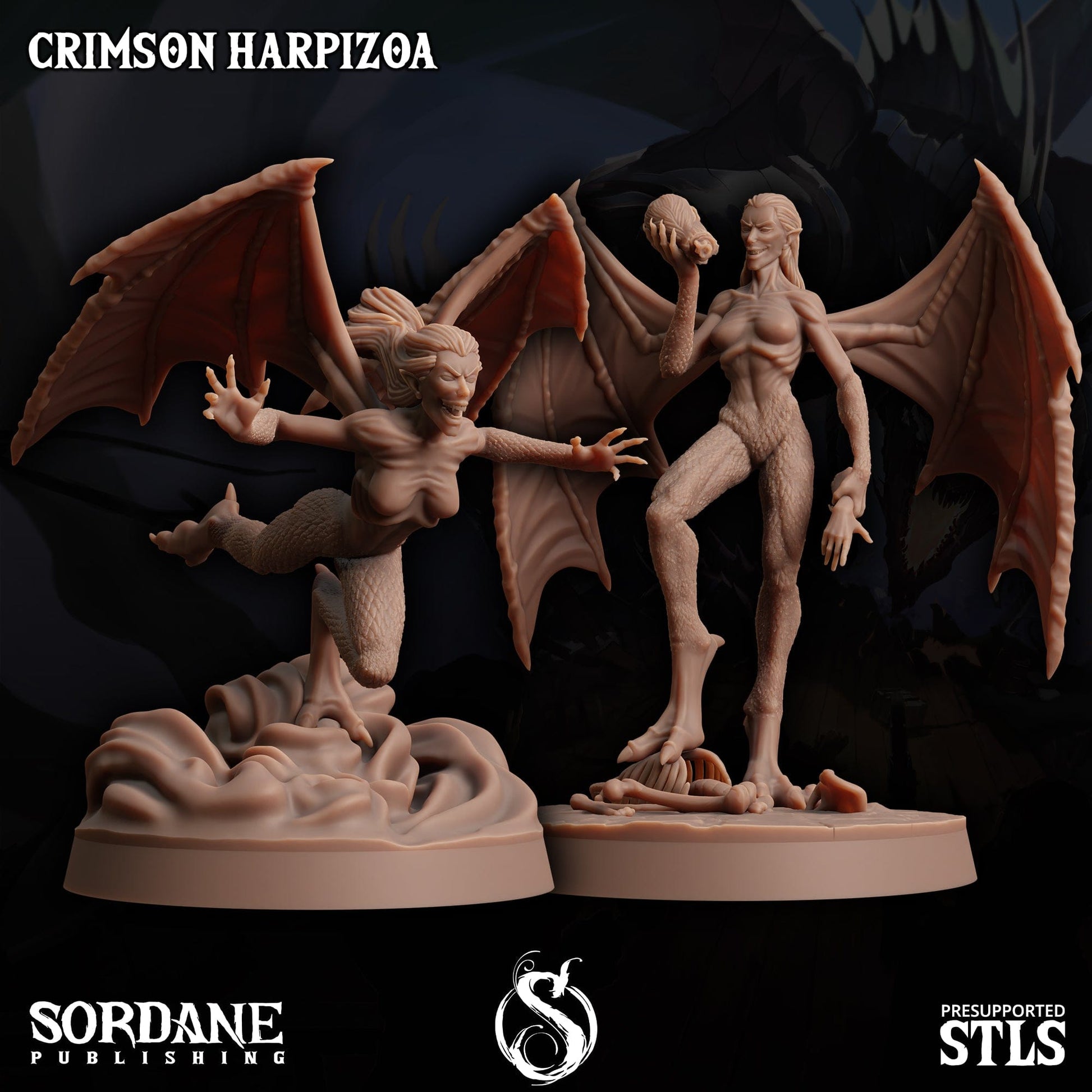 3D Printed Sordane Publishing Crimson Harpizoa 28 32mm D&D - 3D Printing Boss 