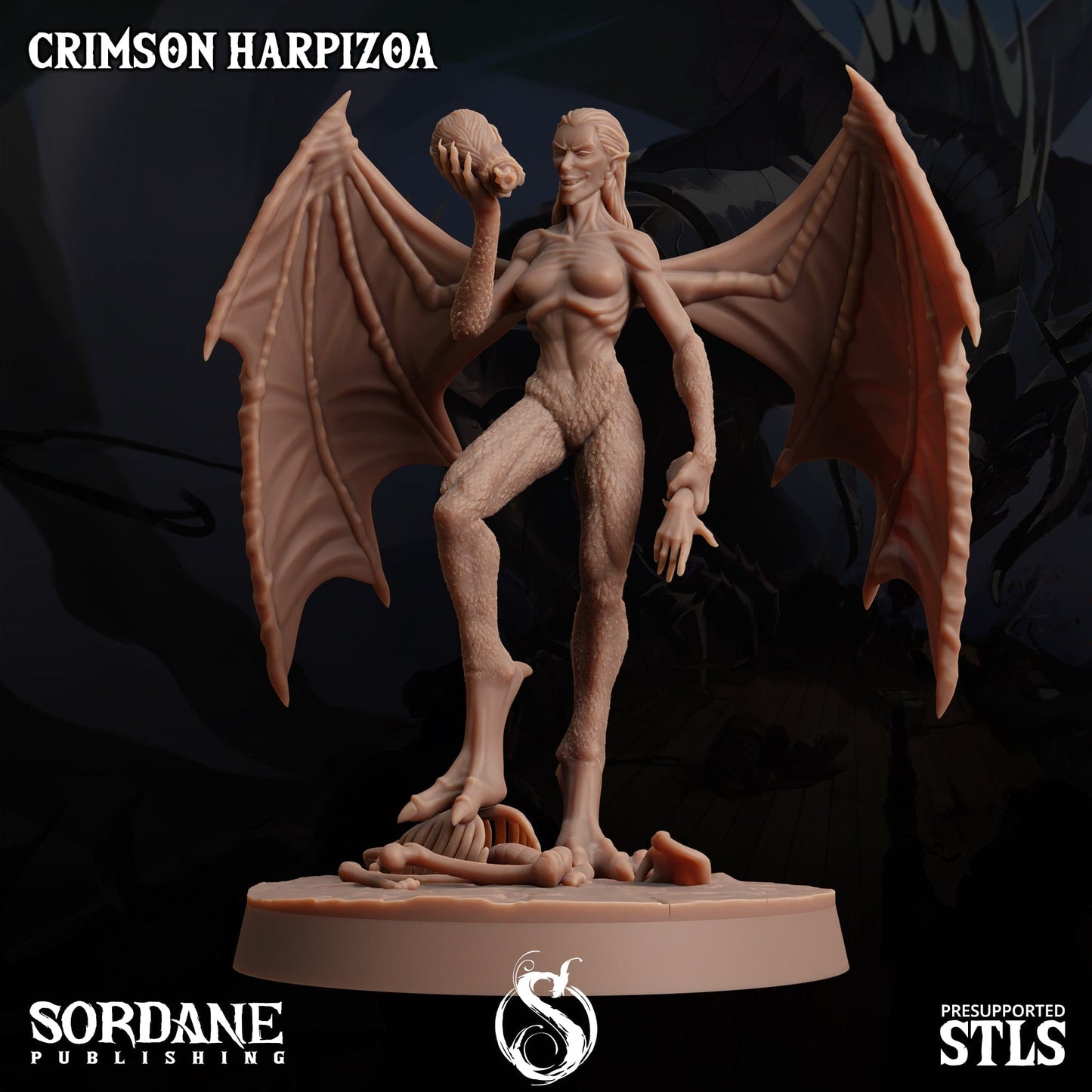 3D Printed Sordane Publishing Crimson Harpizoa 28 32mm D&D - 3D Printing Boss 