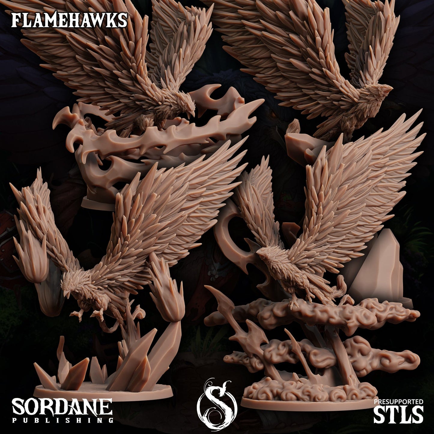 3D Printed Sordane Publishing Crystal Flamehawk Burrows Below 28 32mm D&D - 3D Printing Boss 