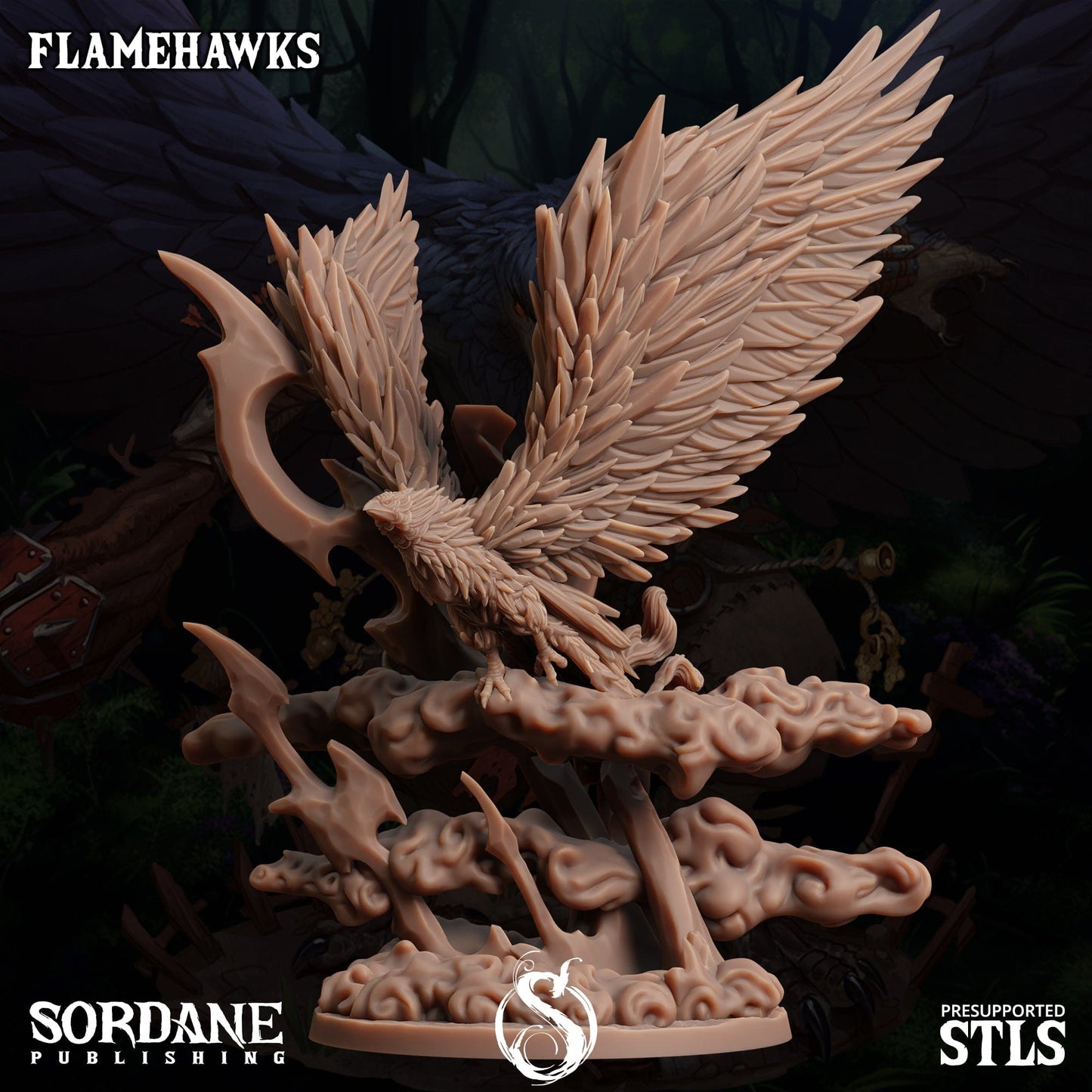 3D Printed Sordane Publishing Crystal Flamehawk Burrows Below 28 32mm D&D - 3D Printing Boss 