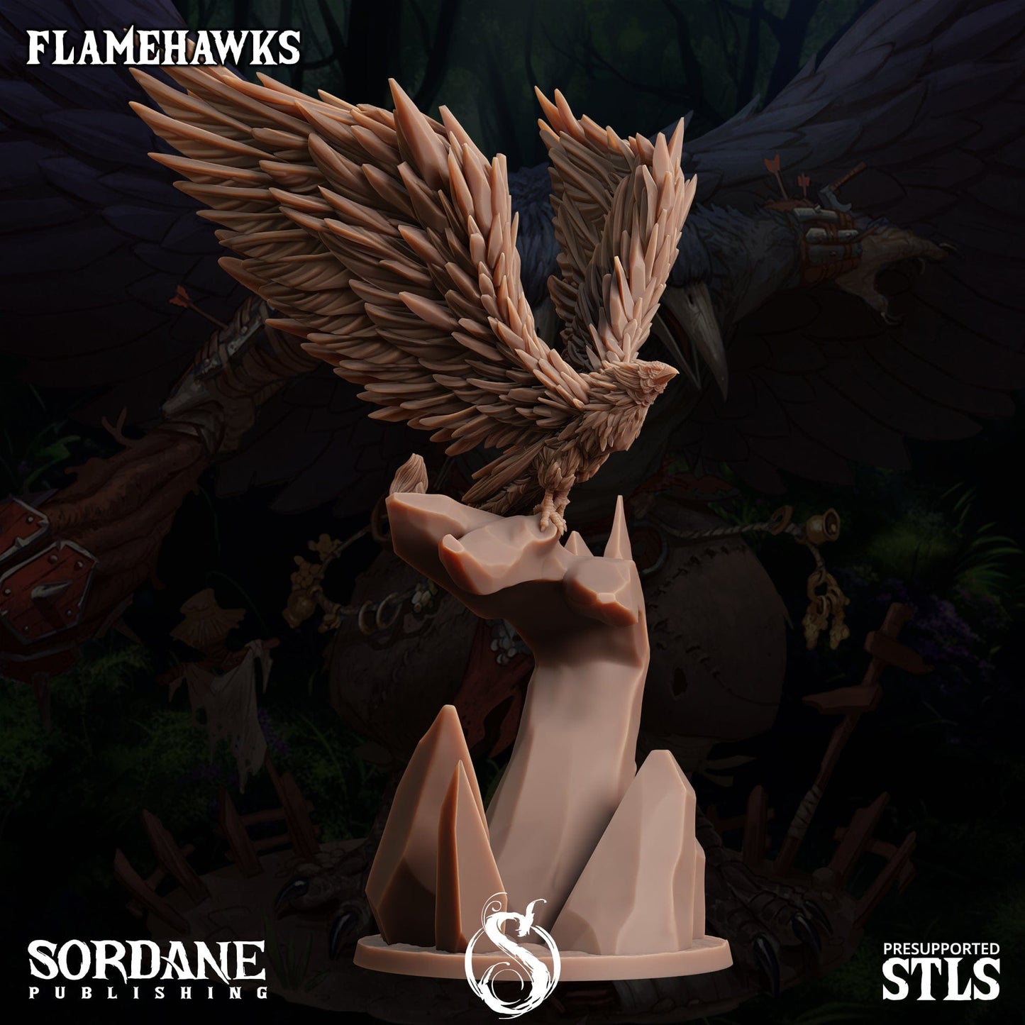 3D Printed Sordane Publishing Crystal Flamehawk Burrows Below 28 32mm D&D - 3D Printing Boss 