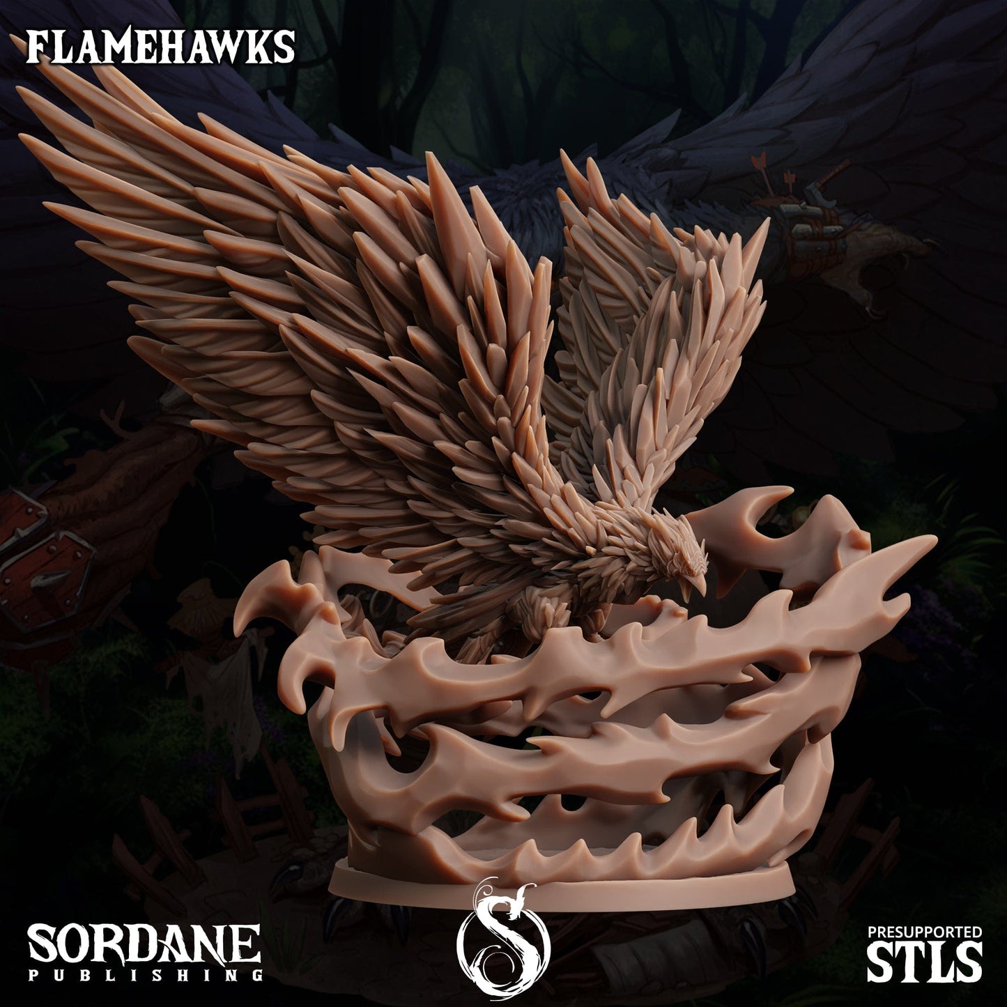 3D Printed Sordane Publishing Crystal Flamehawk Burrows Below 28 32mm D&D - 3D Printing Boss 