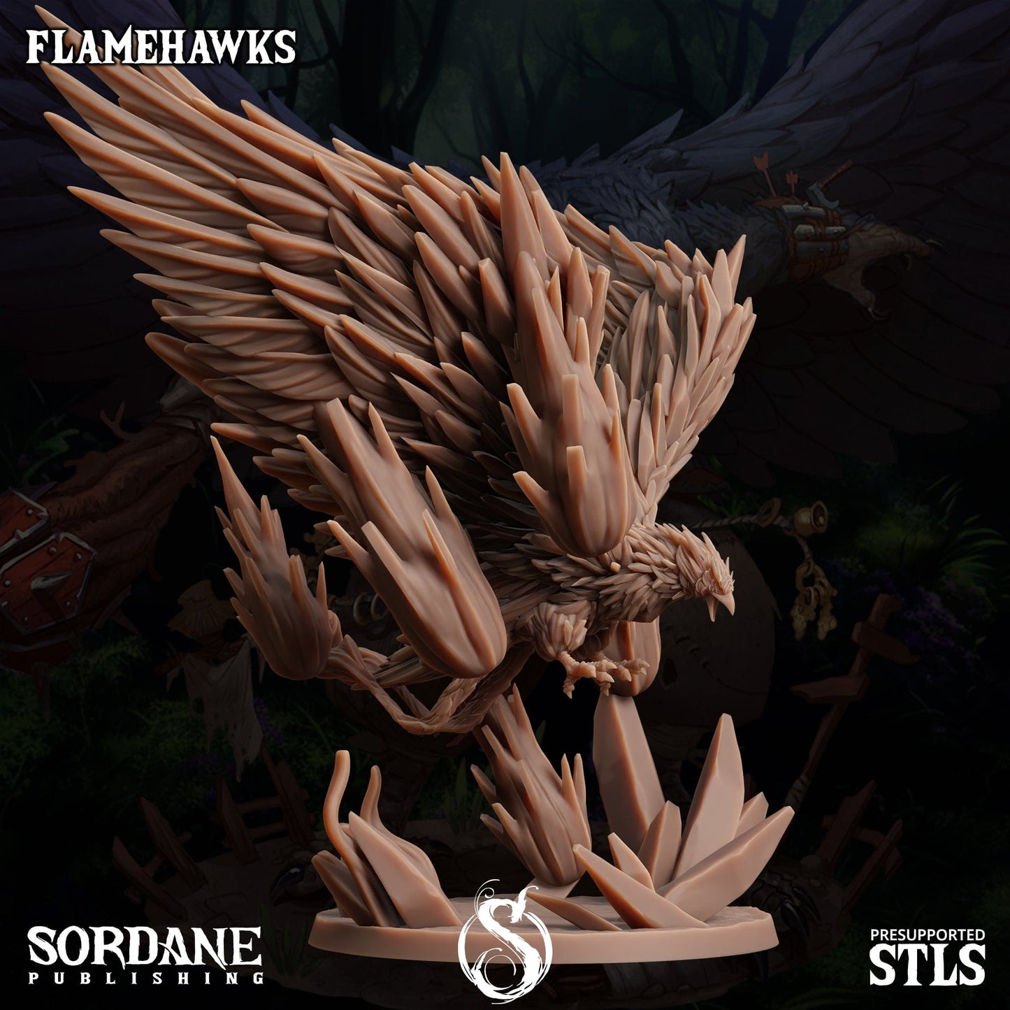 3D Printed Sordane Publishing Crystal Flamehawk Burrows Below 28 32mm D&D - 3D Printing Boss 